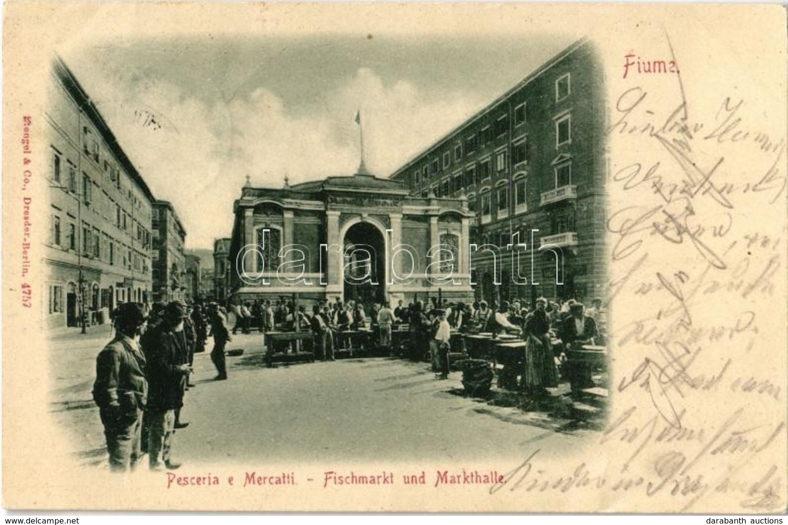 T2/T3 1899 (Vorläufer!) Fiume, Pesceria E Mercatti / Fischmarkt Und Markthalle / Halpiac és Vásárcsarnok, árusok / Fish  - Non Classés