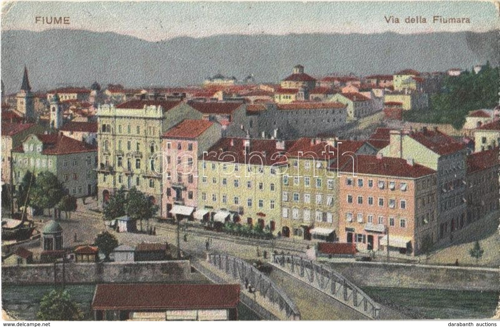 T2/T3 1908 Fiume, Rijeka; Via Della Fiumara / Street, Bridge (EK) - Non Classés
