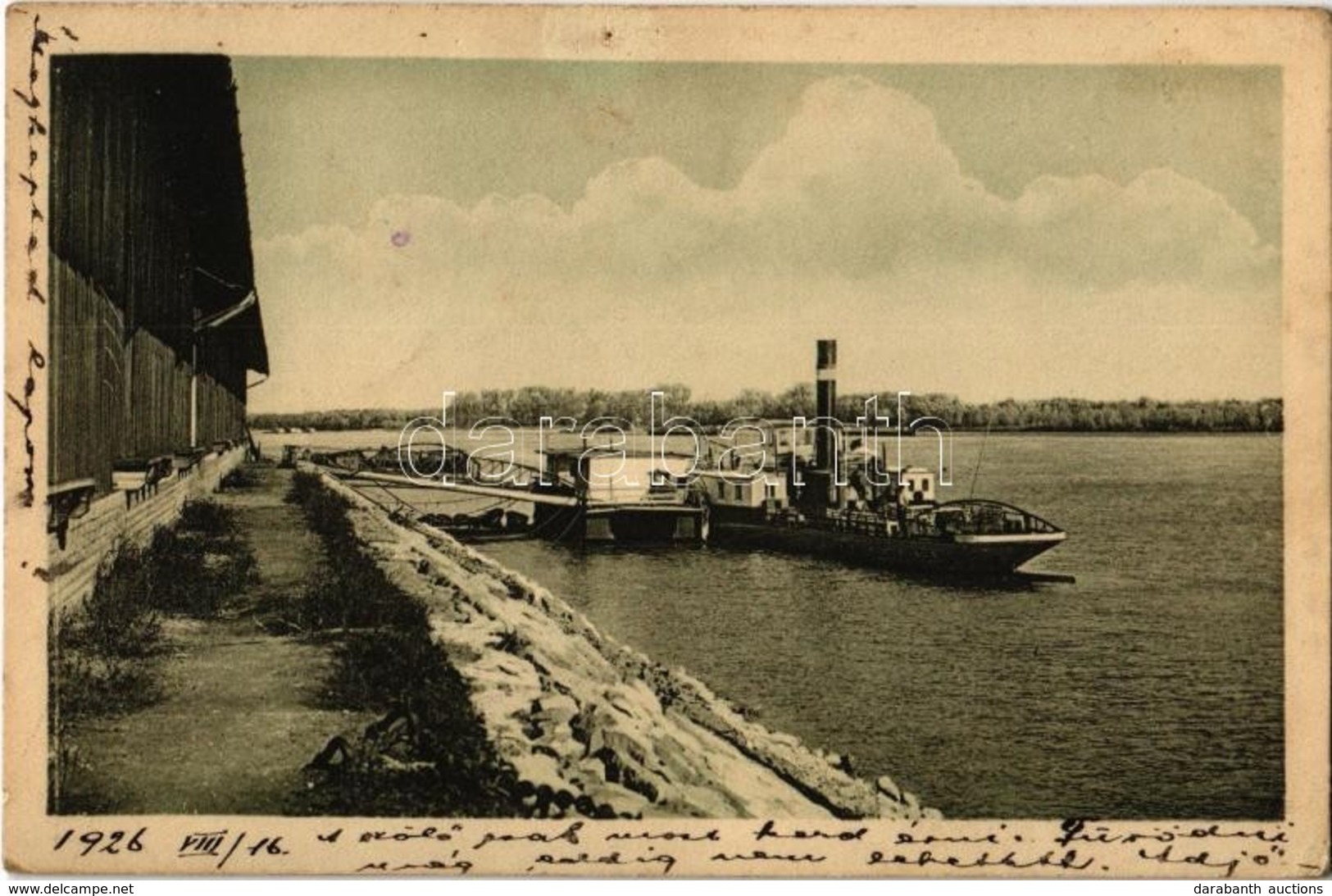 T2/T3 Kiskőszeg, Batina (Darázs, Draz); Duna Parti Kikötő, Gőzhajó / Danube Riversie, Port And Steamship (EK) - Non Classés