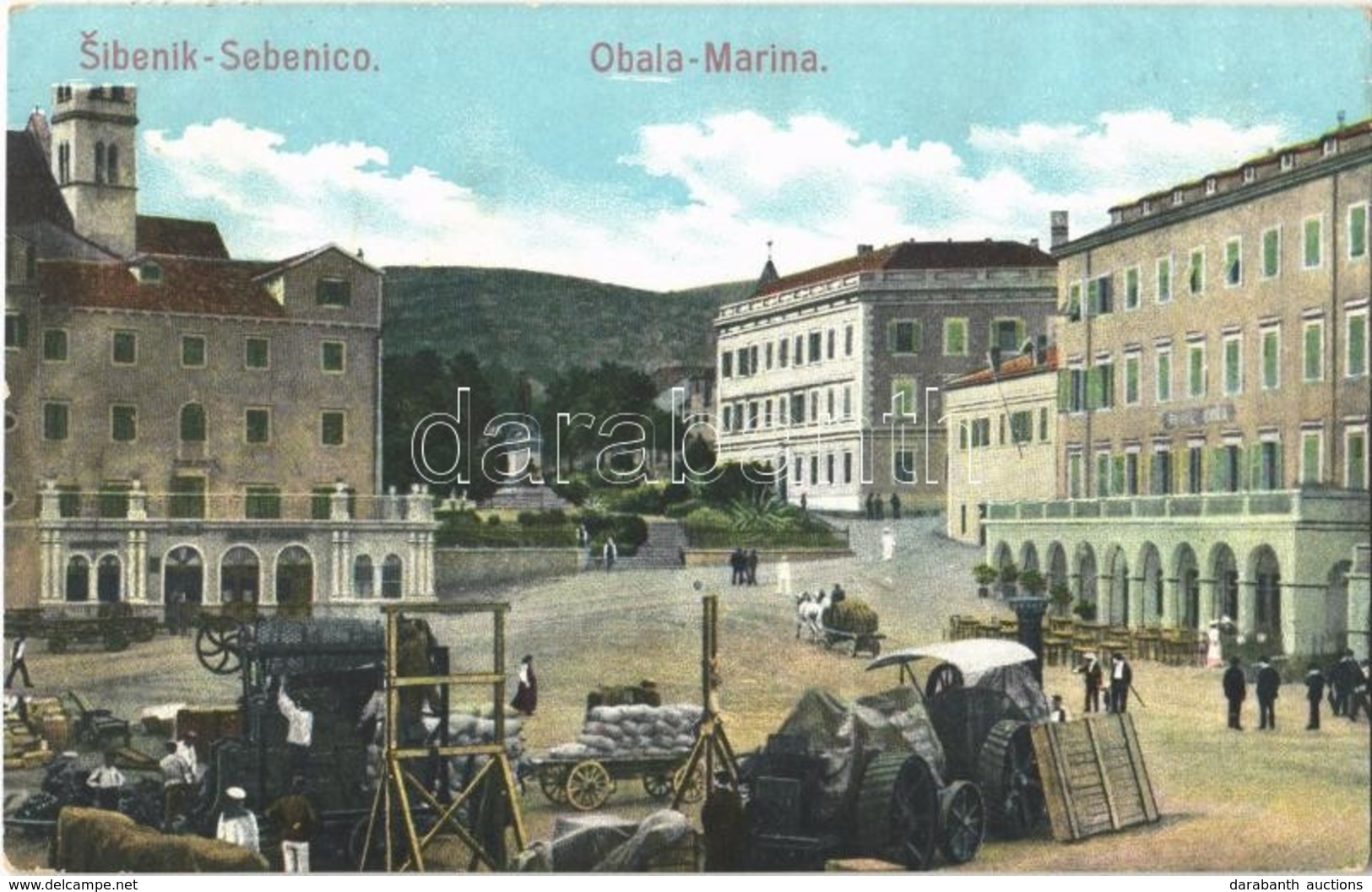 T2 Sibenik, Sebenico; Obala Marina / Quay, Industrial Railway, Mariners, Hotel - Non Classificati