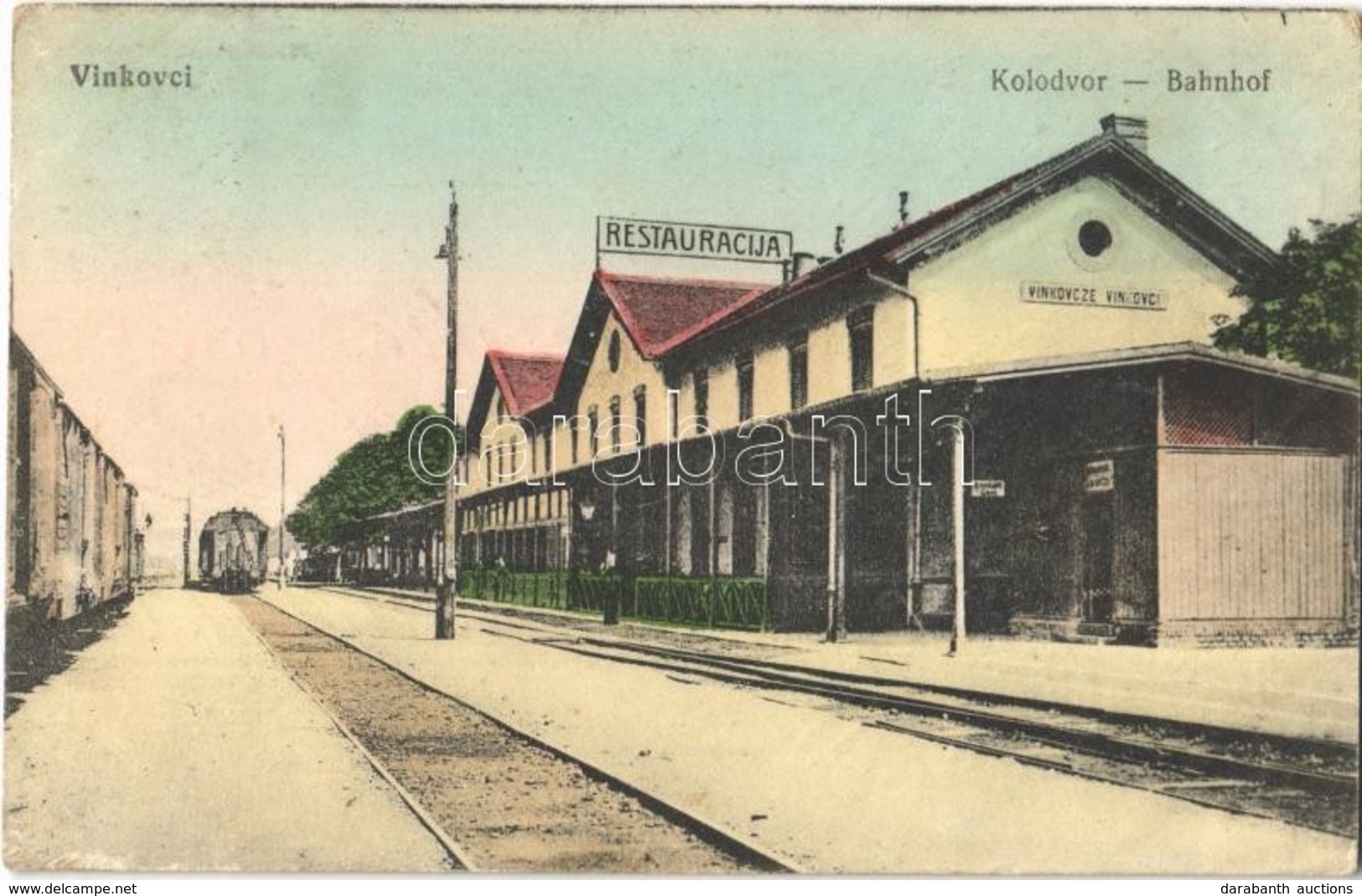 ** T2/T3 1915 Vinkovce, Vinkovci; Kolodvor / Vasútállomás, Vonat / Bahnhof / Railway Station, Train - Sin Clasificación