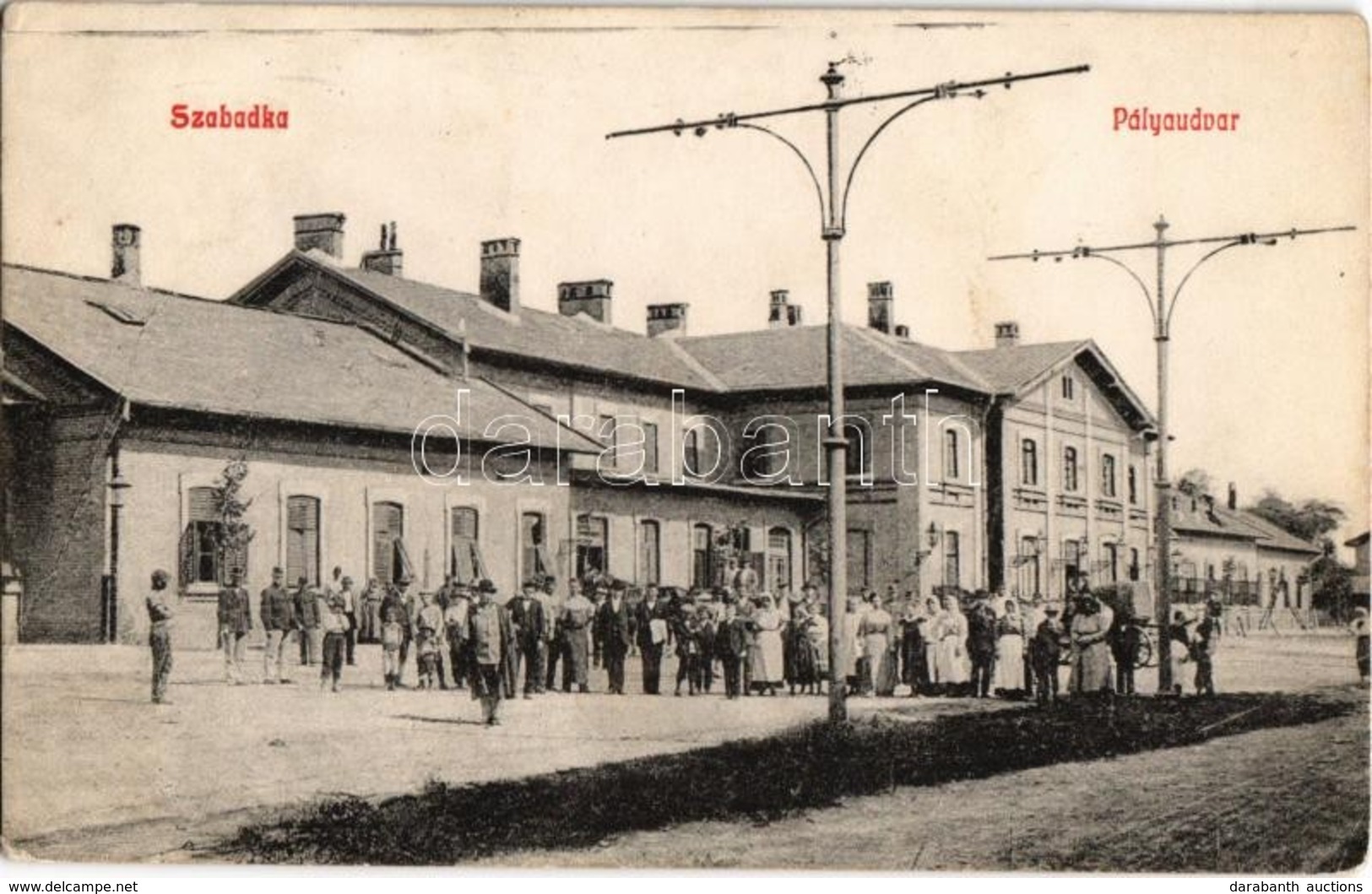 T2/T3 1909 Szabadka, Subotica; Vasútállomás. Haza Ipar! Lipsitz Kiadása / Bahnhof / Railway Station  (EK) - Ohne Zuordnung
