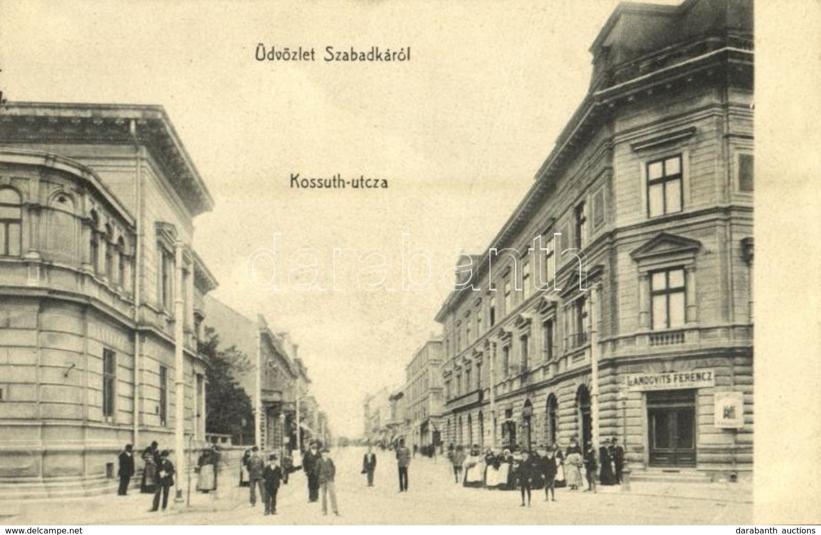 ** T2/T3 Szabadka, Subotica; Kossuth Utca, Landovits Ferenc üzlete / Street, Shop (EB) - Non Classés