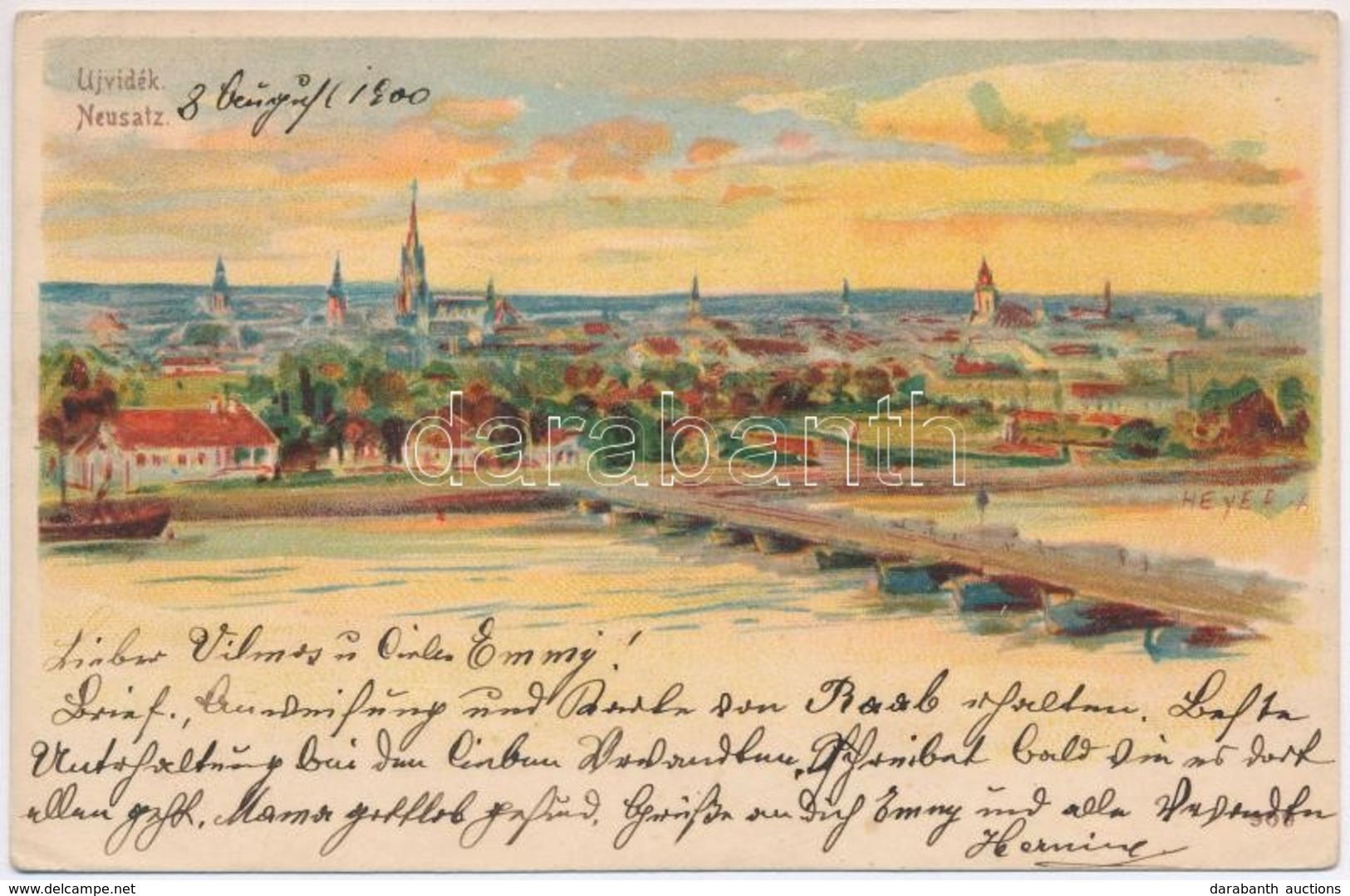 * T2/T3 1900 Újvidék, Novi Sad; Litho S: Heyer  (Rb) - Ohne Zuordnung