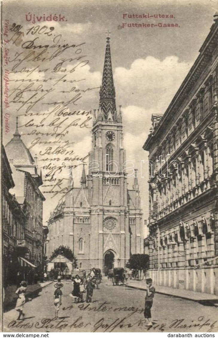 T2 Újvidék, Novi Sad; Futtaki Utca, Templom, üzlet / Street, Church, Shop - Ohne Zuordnung