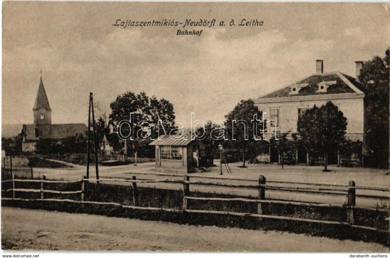 T2 1916 Lajtaszentmiklós, Neudörfl An Der Leitha; Vasútállomás és Váltóállító épület / Bahnhof / Railway Station - Ohne Zuordnung