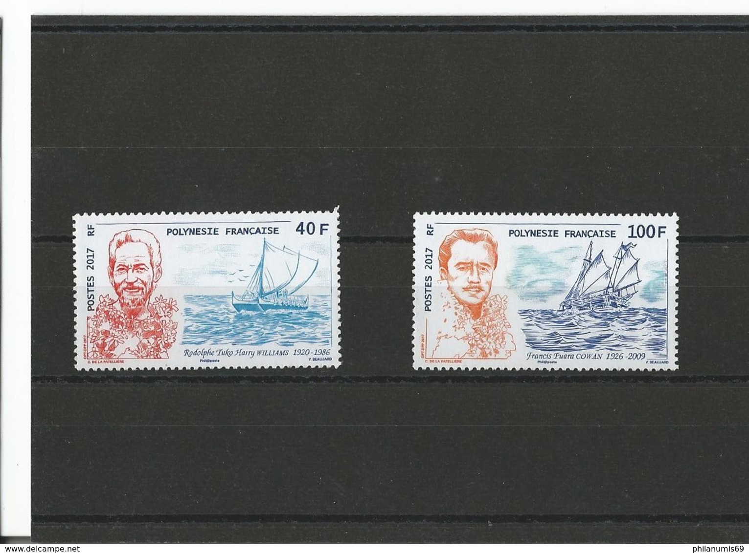 POLYNESIE 2017 - YT 1170/1171 - NEUF SANS CHARNIERE ** (MNH) GOMME D'ORIGINE LUXE - Neufs