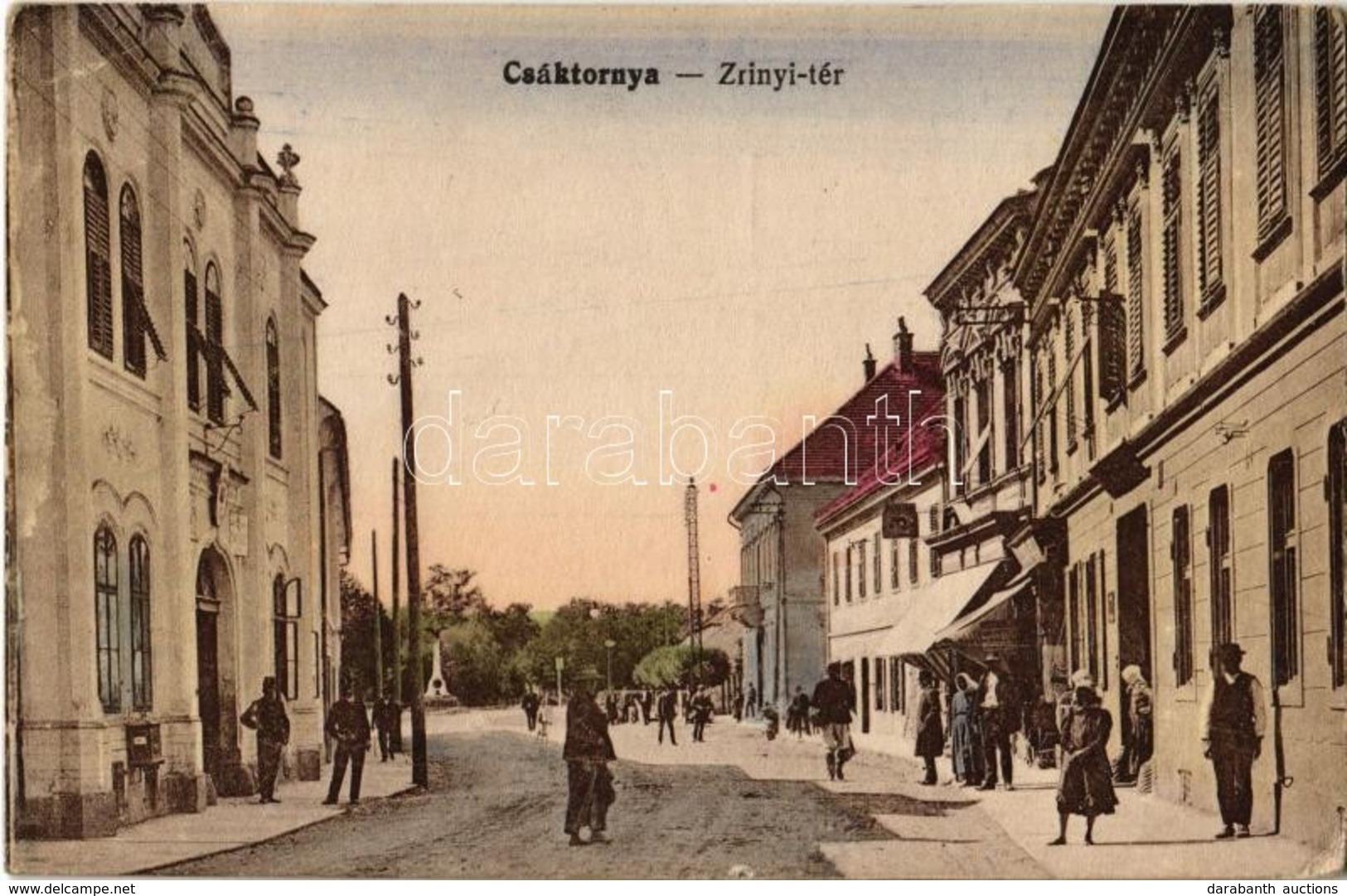 T2/T3 1918 Csáktornya, Cakovec; Zrínyi Tér, üzlet / Square, Shop (EK) - Non Classés
