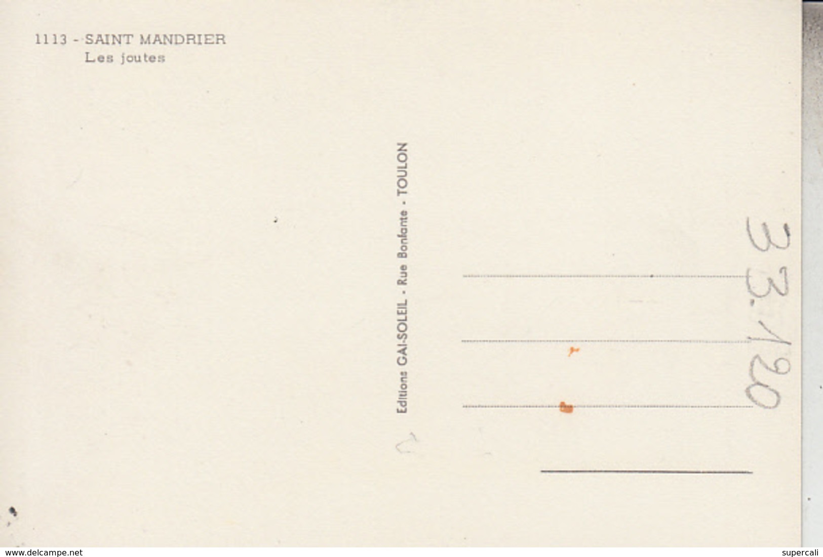 RT33.120  VAR. SAINT-MANDRIER LES JOUTES . N° 1113 EDIT.GAI-SOLEIL - Saint-Mandrier-sur-Mer