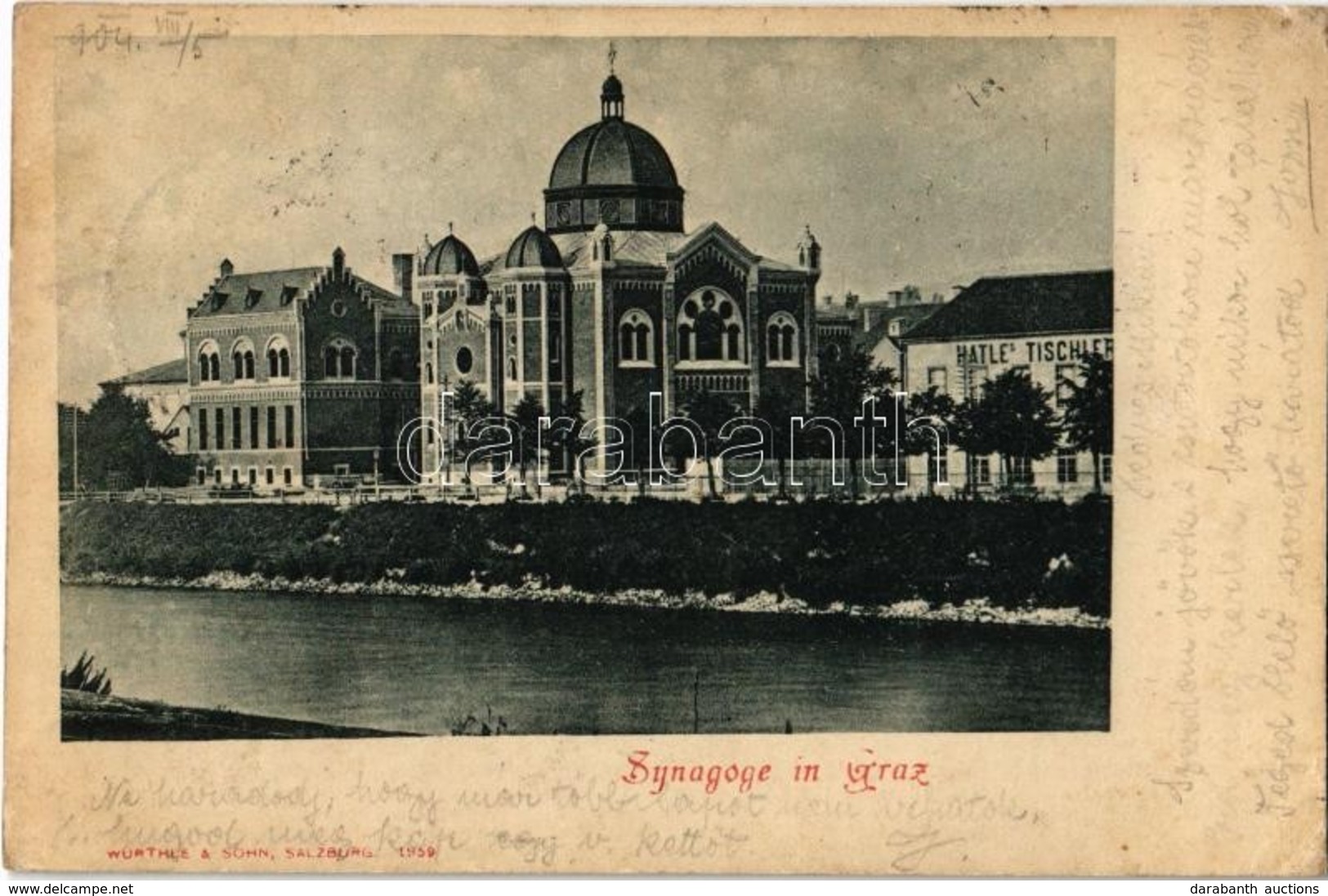 T2 1904 Graz, Synagoge Und Jüdische Schule / Synagogue And Jewish School + Porto - Non Classés