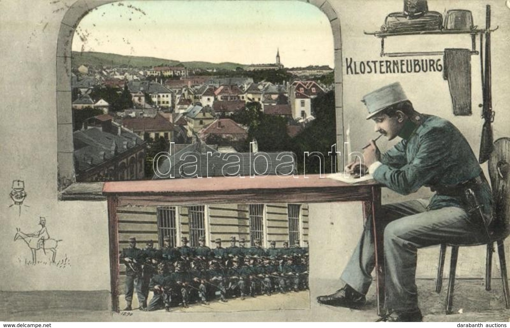 T1/T2 Klosterneuburg, K.u.K. Kaserne / Austro-Hungarian Military Barracks, Soldiers. Montage - Non Classés