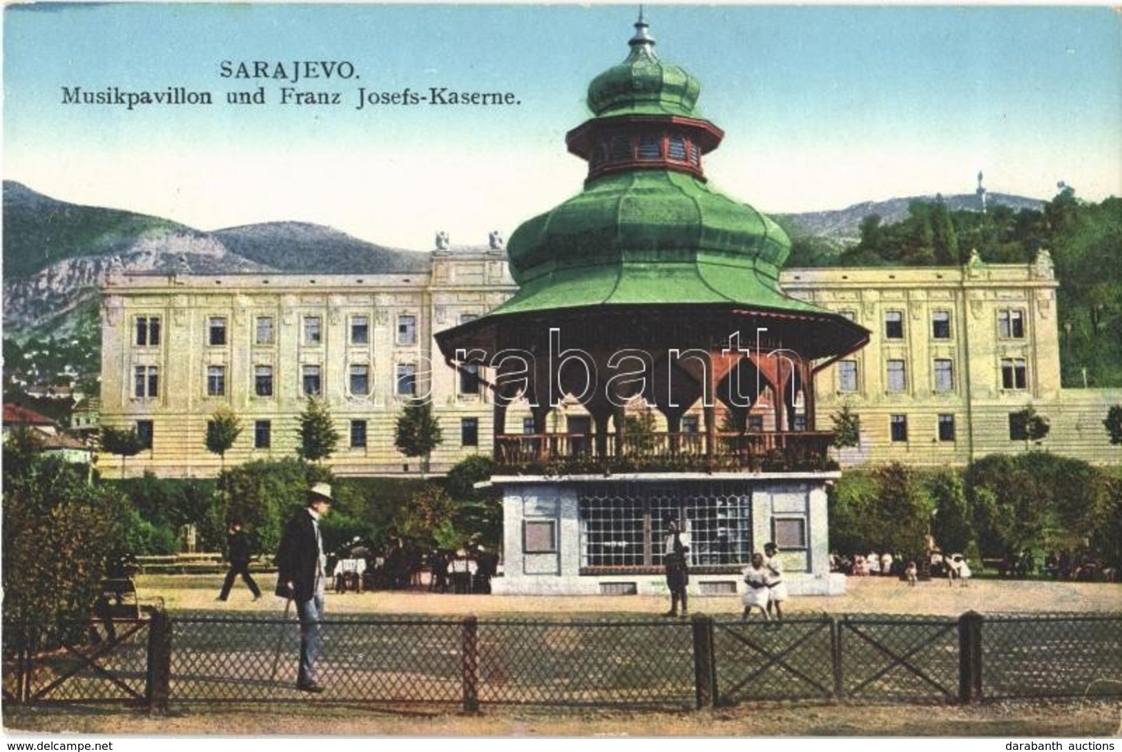 ** T1 Sarajevo, Musikpavillon Und Franz Josefs-Kaserne / Music Pavilion And Military Barracks - Non Classés