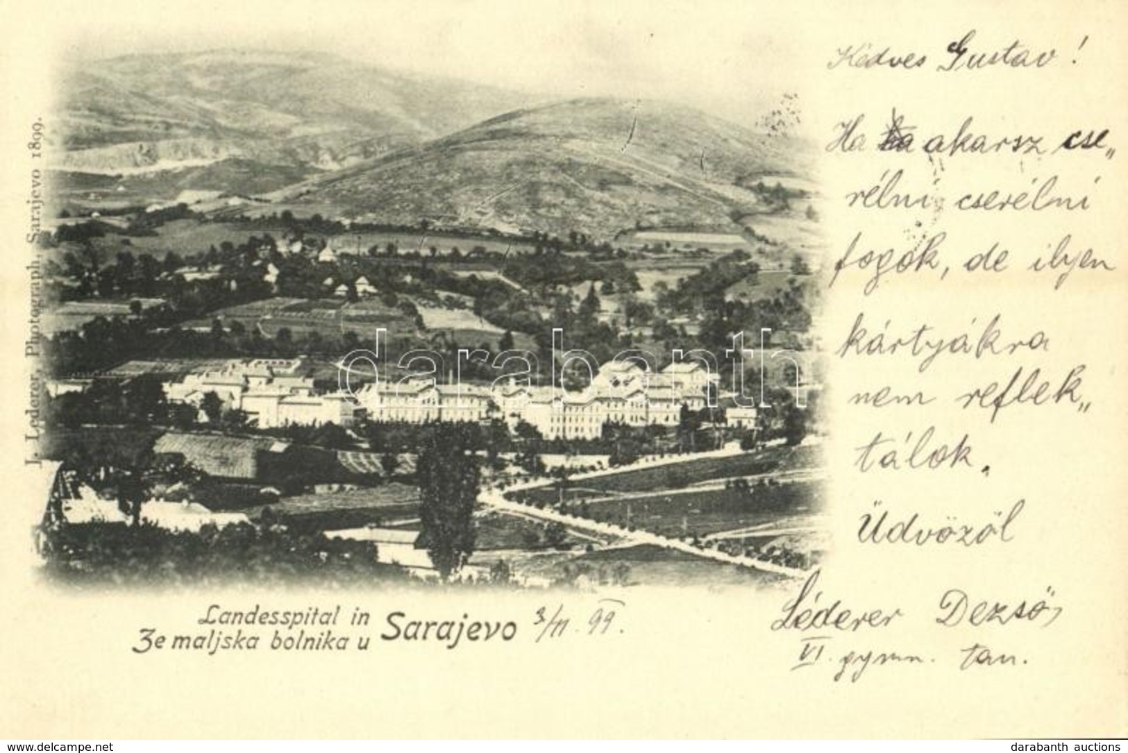 T1/T2 1899 Sarajevo, Landesspital In Ze Maljska Bolniku / Hospital - Unclassified