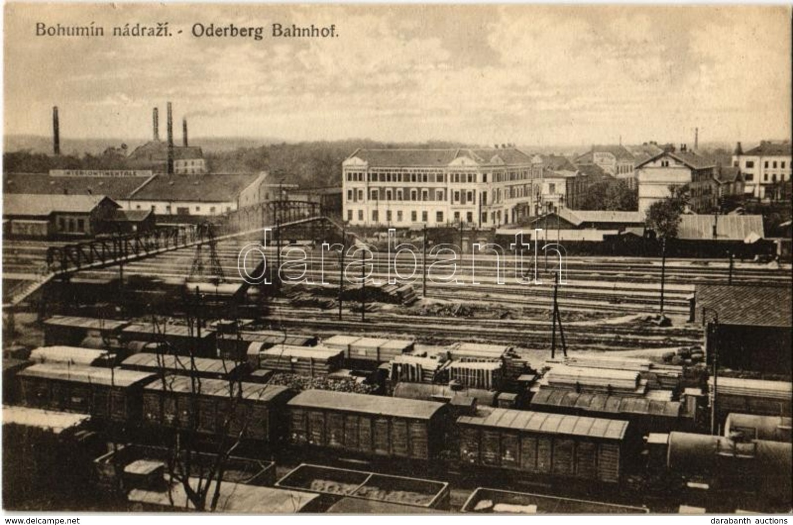 ** T1 Bohumín, Oderberg; Nádrazí / Bahnhof / Railway Station, Timber-transport Cargo Trains - Non Classés