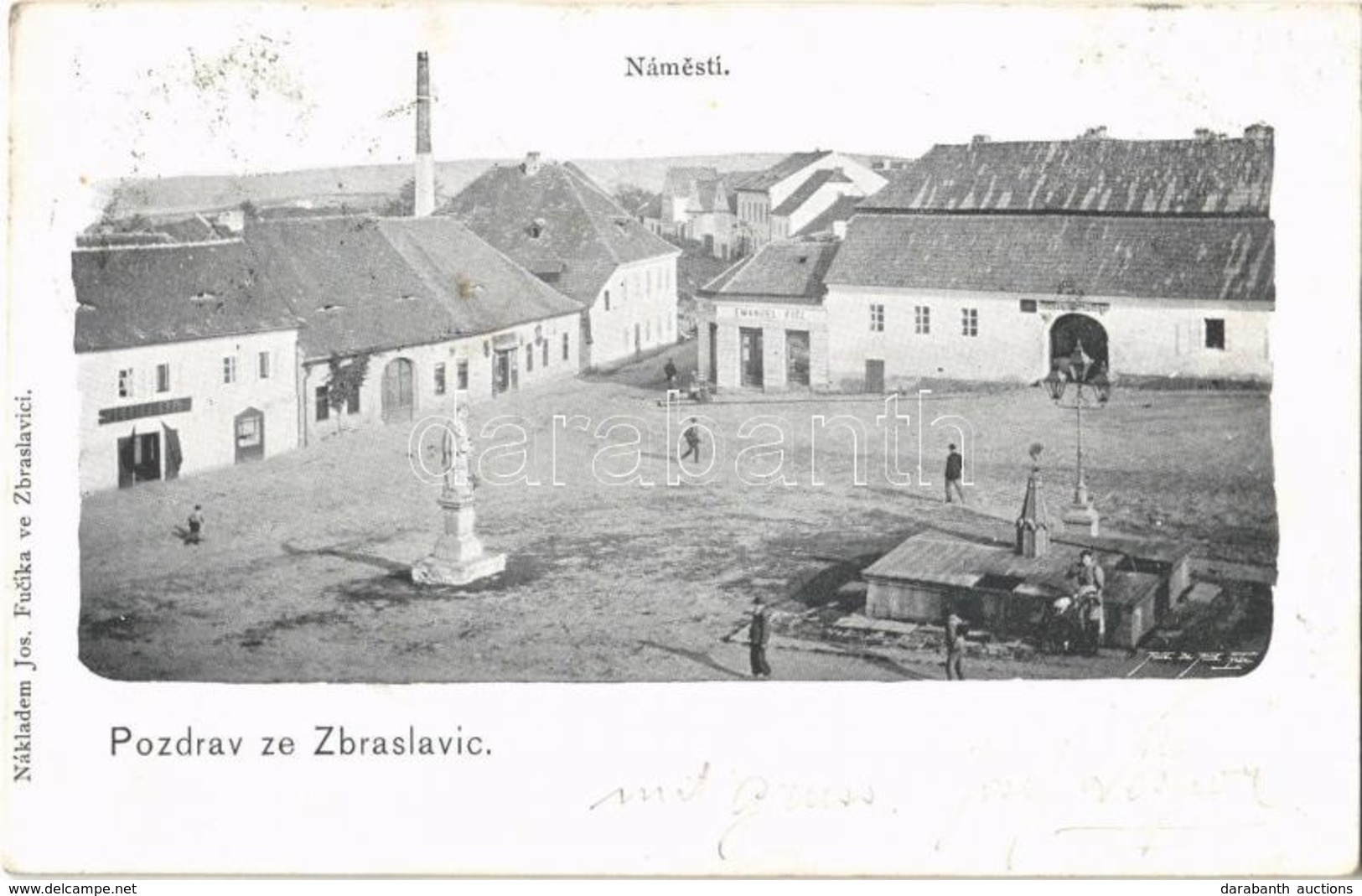 T2 1902 Zbraslavice, Námestí / Square, Shops. Jos. Fucíka - Non Classés