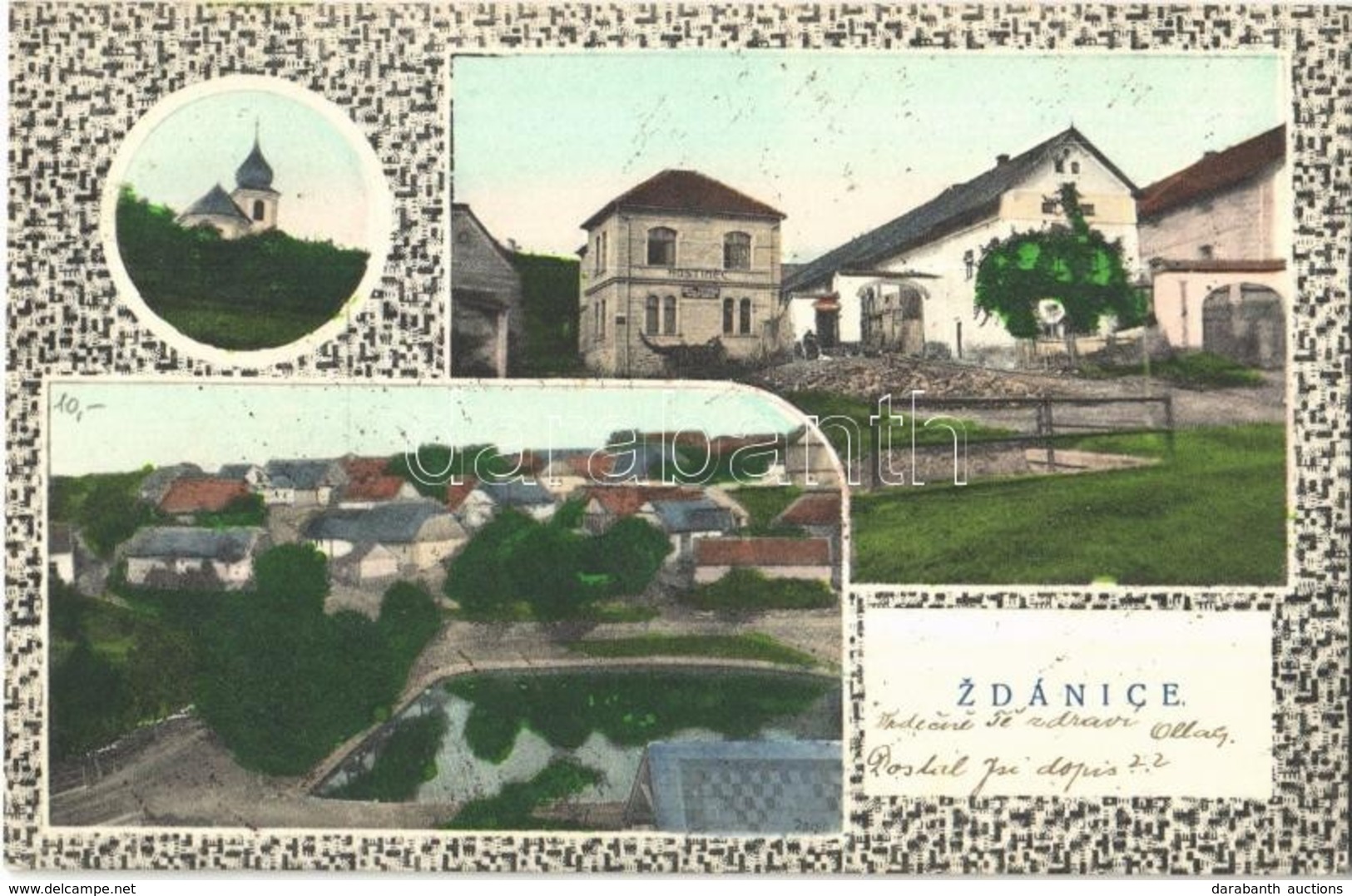 T2/T3 1914 Zdánice, Hostinec Ant. Zedník / Chapel, Restaurant - Non Classés