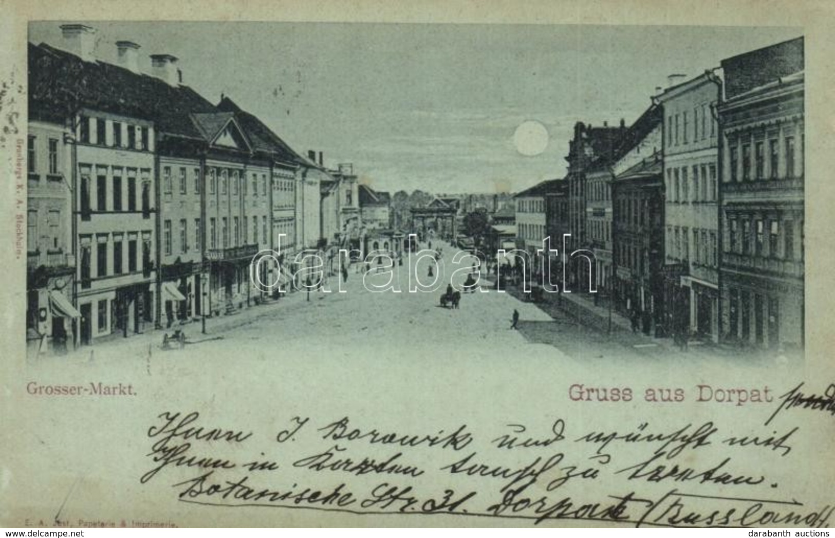 T2/T3 1901 Tartu, Dorpat; Grosser Markt / Square (tiny Tear) - Ohne Zuordnung