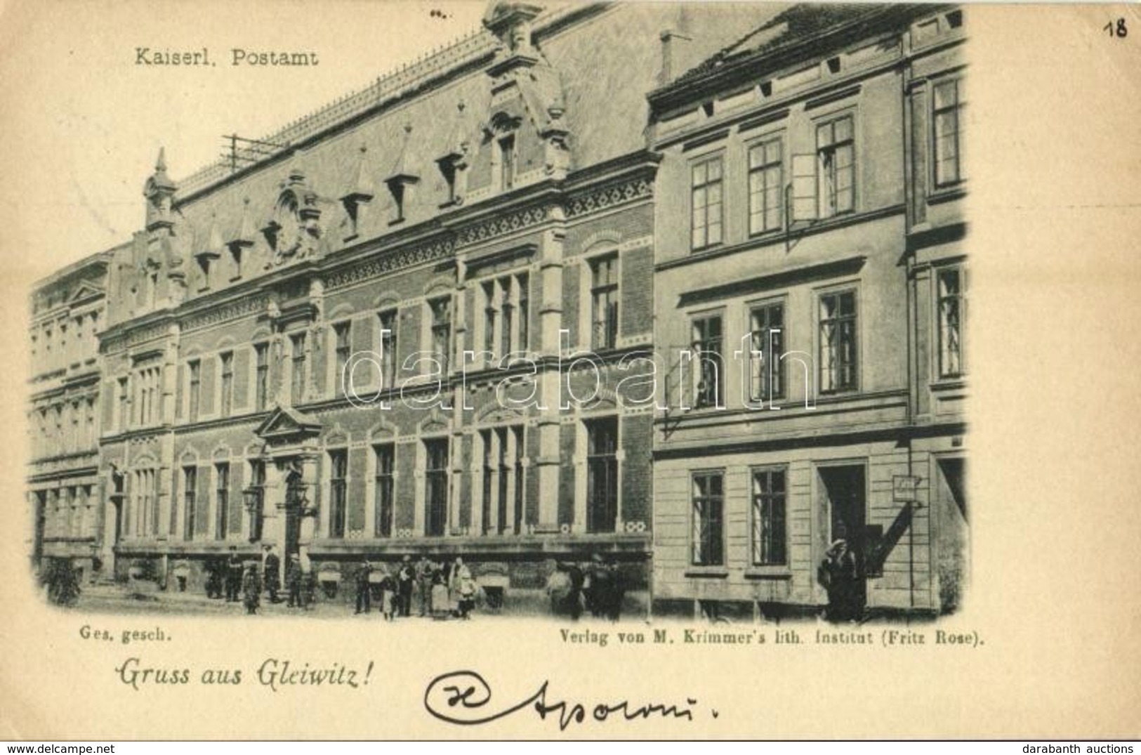 T2/T3 1898 Gliwice, Gleiwitz; Kaiserl. Postamt / Post Office (EK) - Non Classés