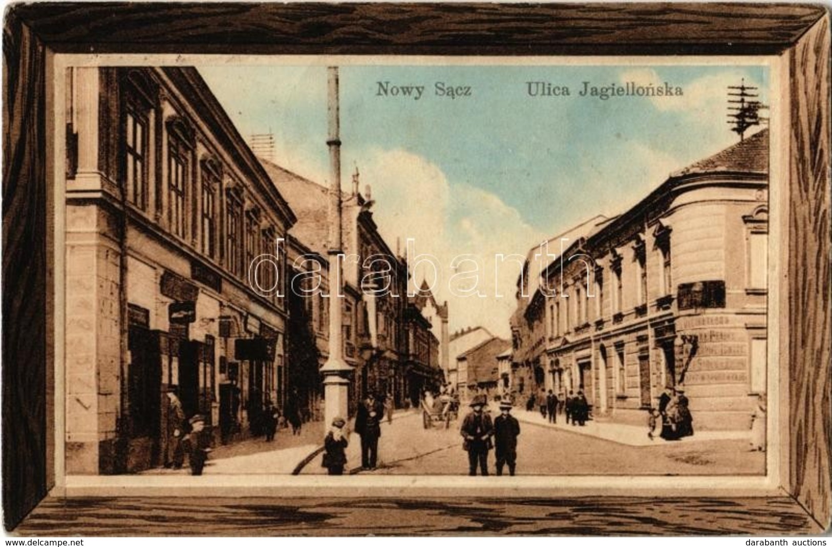 T2/T3 1914 Nowy Sacz, Nowego Sacza, Neu Sandez, Újszandec; Ulica Jagiellonska / Street View With Shops - Non Classés