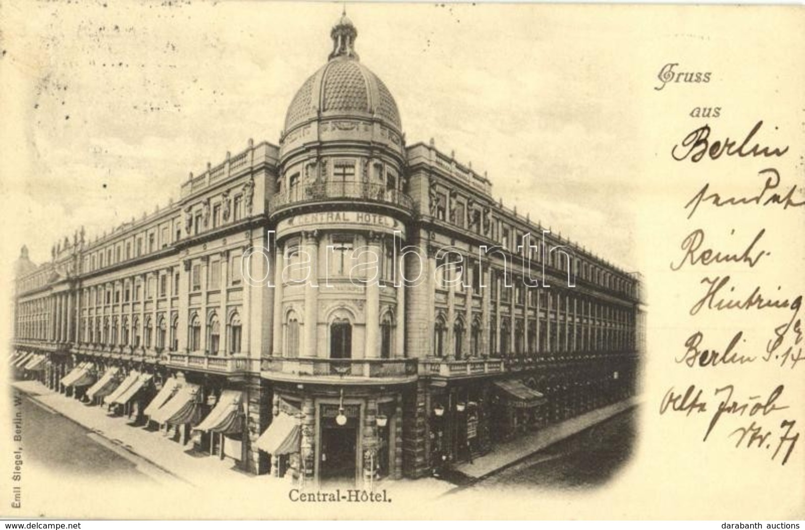 T1/T2 1898 Berlin, Central Hotel - Non Classés