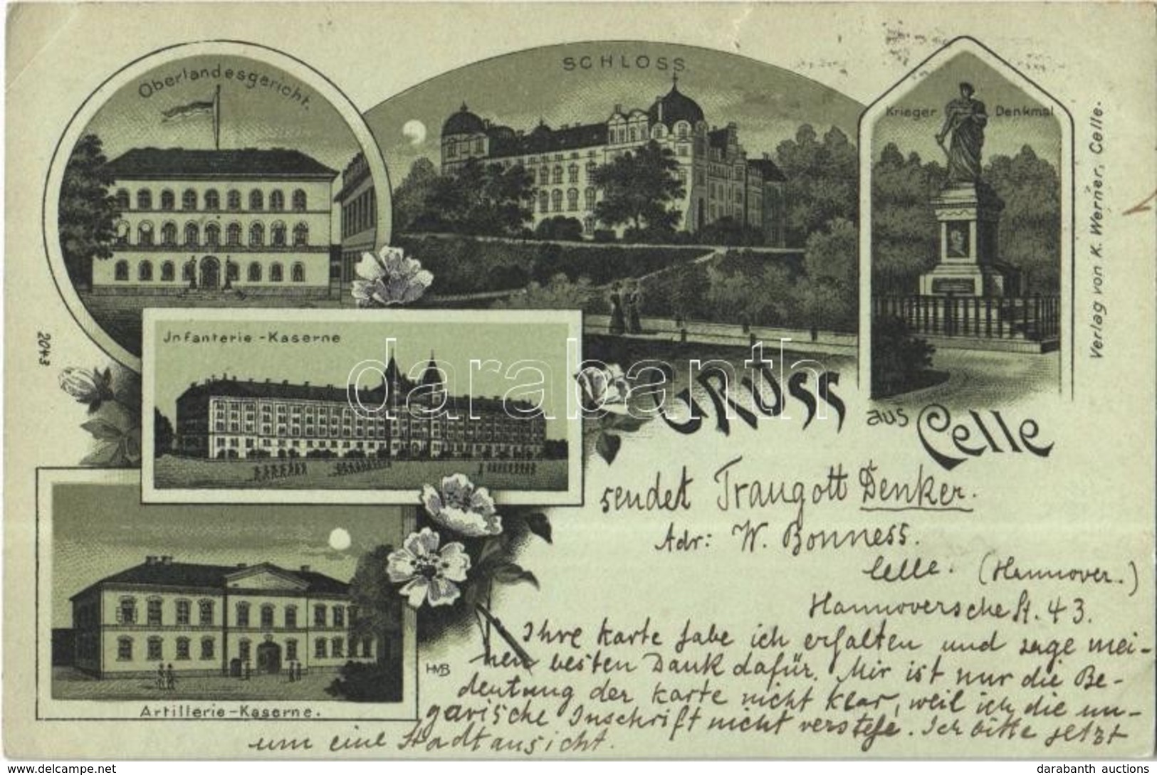 T2/T3 1898 Celle, Schloss, Krieger Denkmal, Oberlandergericht, Infanterie Kaserne, Artillerie Kaserne / Castle, Military - Ohne Zuordnung