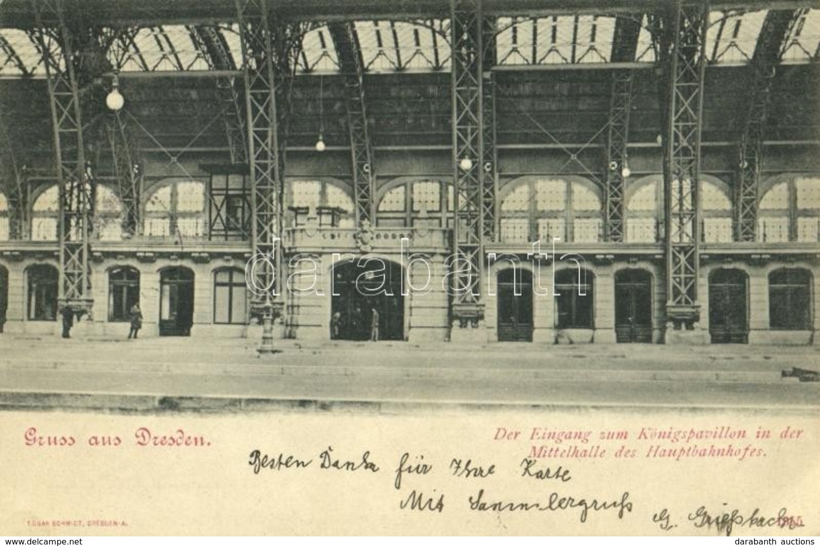 T2 1898 Dresden, Der Eingang Zum Königspavillon In Der Mittelhalle Des Hauptbahnhofes / Railway Station Interior, King's - Non Classés