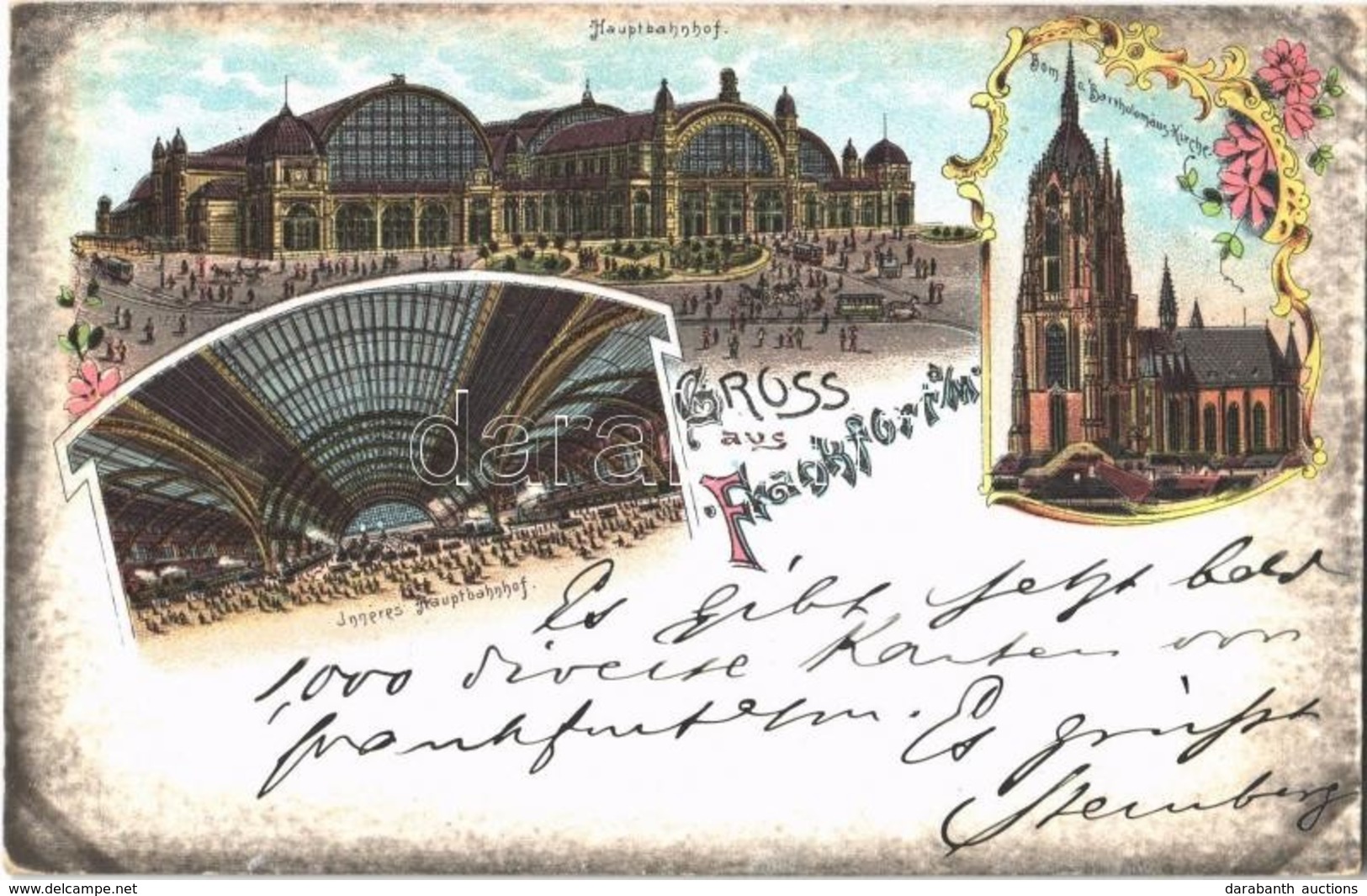 T2 1898 Frankfurt, Hauptbahnhof, Inneres, Dom Und Bartholomaus Kirche / Railway Station Interior, Dome And Church. Art N - Unclassified