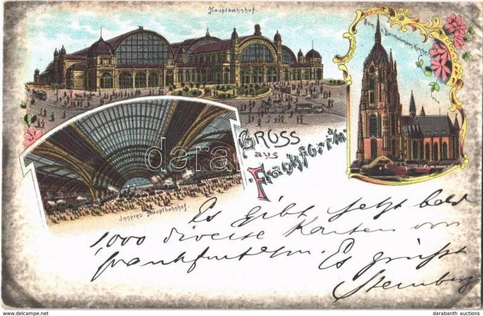 T2 1898 Frankfurt, Hauptbahnhof, Inneres, Dom Und Bartholomaus Kirche / Railway Station Interior, Dome And Church. Art N - Non Classés