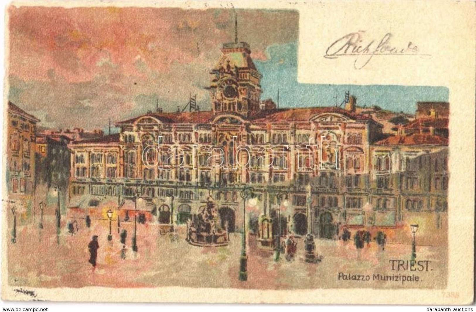 T2 1901 Trieste, Trieszt; Palazzo Municipale / Town Hall. Litho - Non Classés