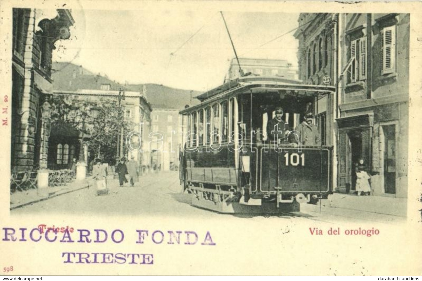 T2 1901 Trieste, Trieszt; Via Del Orologio / Street With Tram - Non Classés