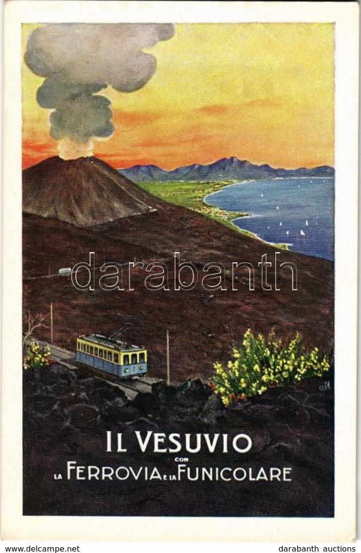 ** T2 Vesuvio Con La Ferrovia E La Funicolare / Mount Vesuvius With Railway And Funicular. Tourist Advertisement - Non Classés
