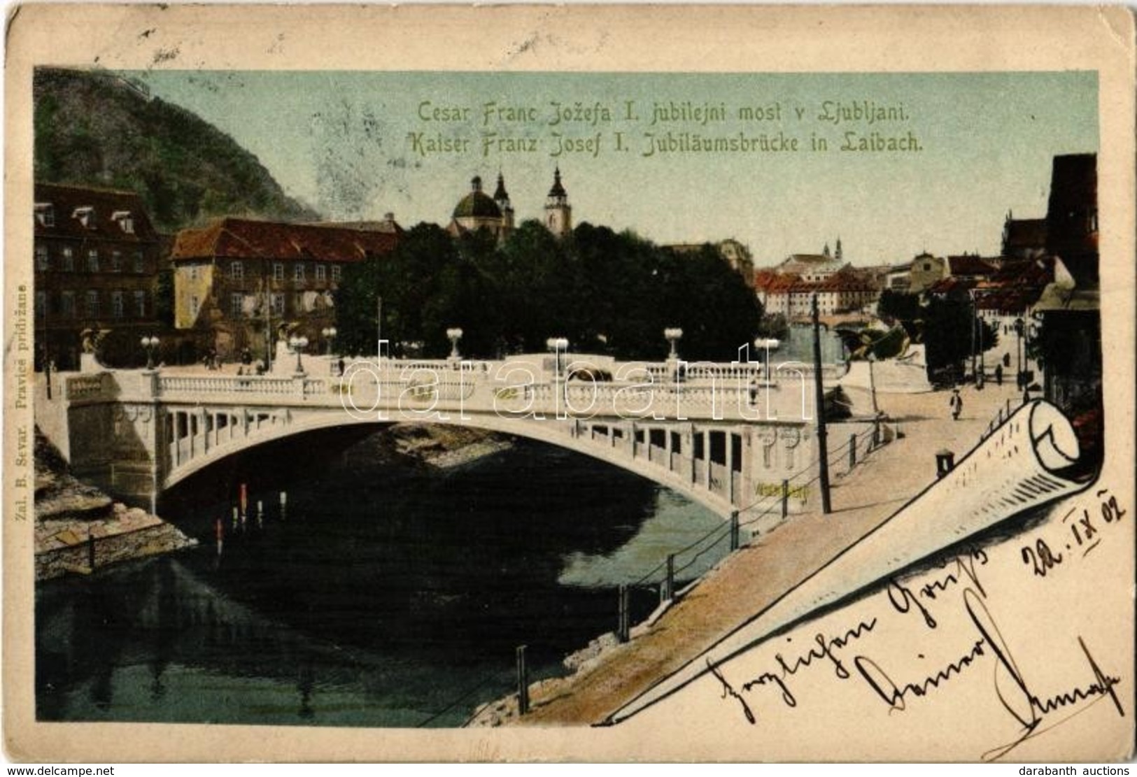 T2/T3 1902 Ljubljana, Laibach; Cesar Franc Jozefa I. Jubilejni Most / Kaiser Franz Josef I Jubiläumnsbrücke / Franz Jose - Non Classés