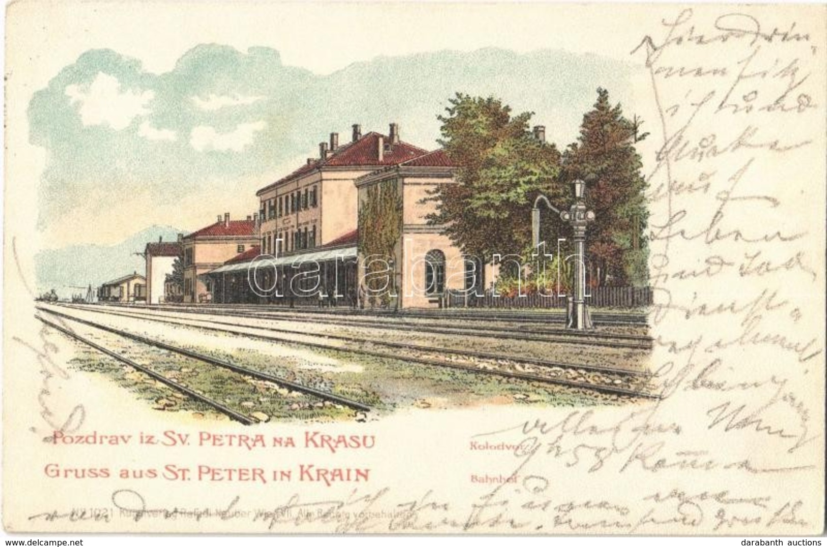 T2 1901 Pivka, St. Petra Na Krasu, San Pietro Del Carso, St. Peter In Krain; Kolodvor / Bahnhof / Railway Station. Kunst - Ohne Zuordnung