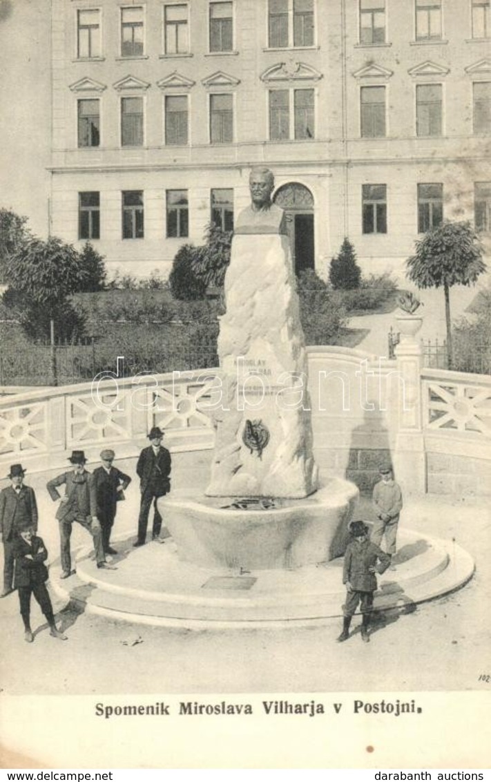 * T2/T3 1915 Postojna, Adelsberg; Spomenik Miroslava Vilharja / Statue Of Miroslav Vilhar (EK) - Non Classés