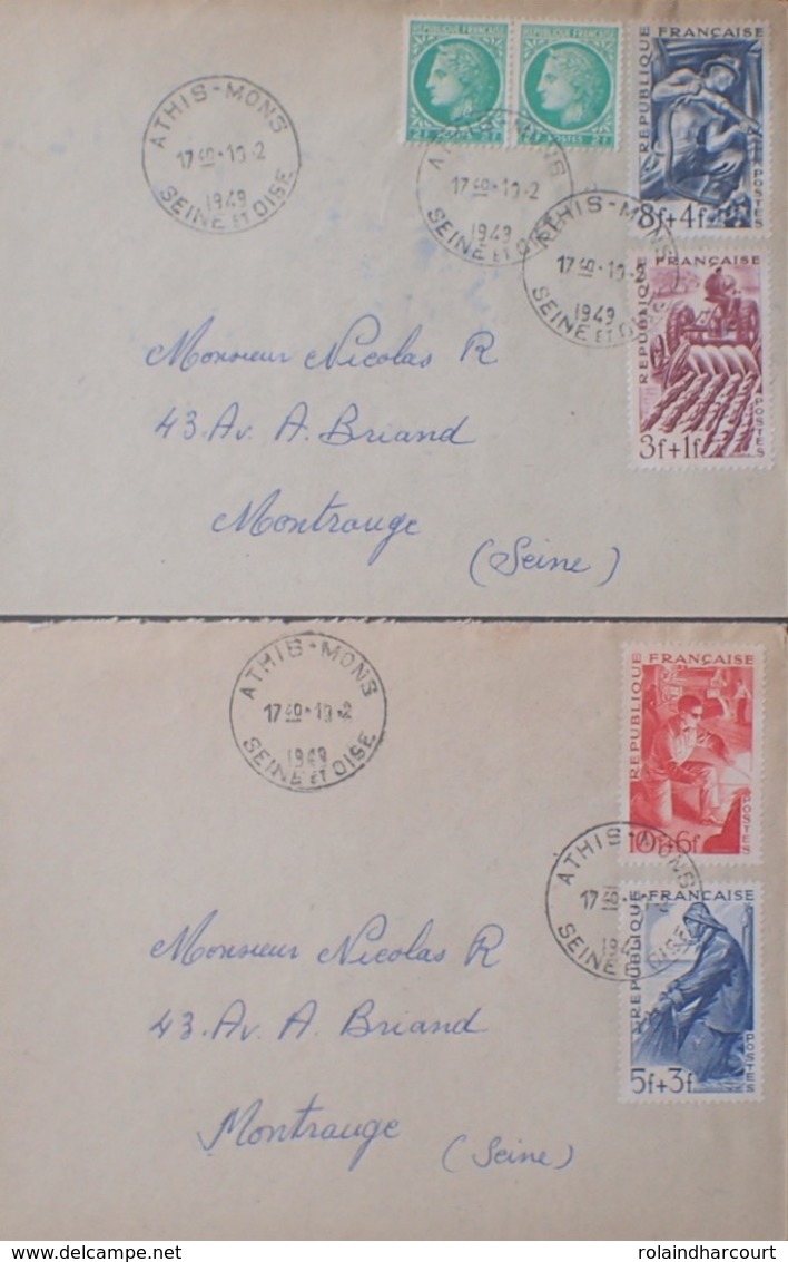 R1949/1185 - TYPE CERES De MAZELIN N°680 (PAIRE) + SERIE Des METIERS N°823 à 826 Sur ✉️ - Lettres & Documents