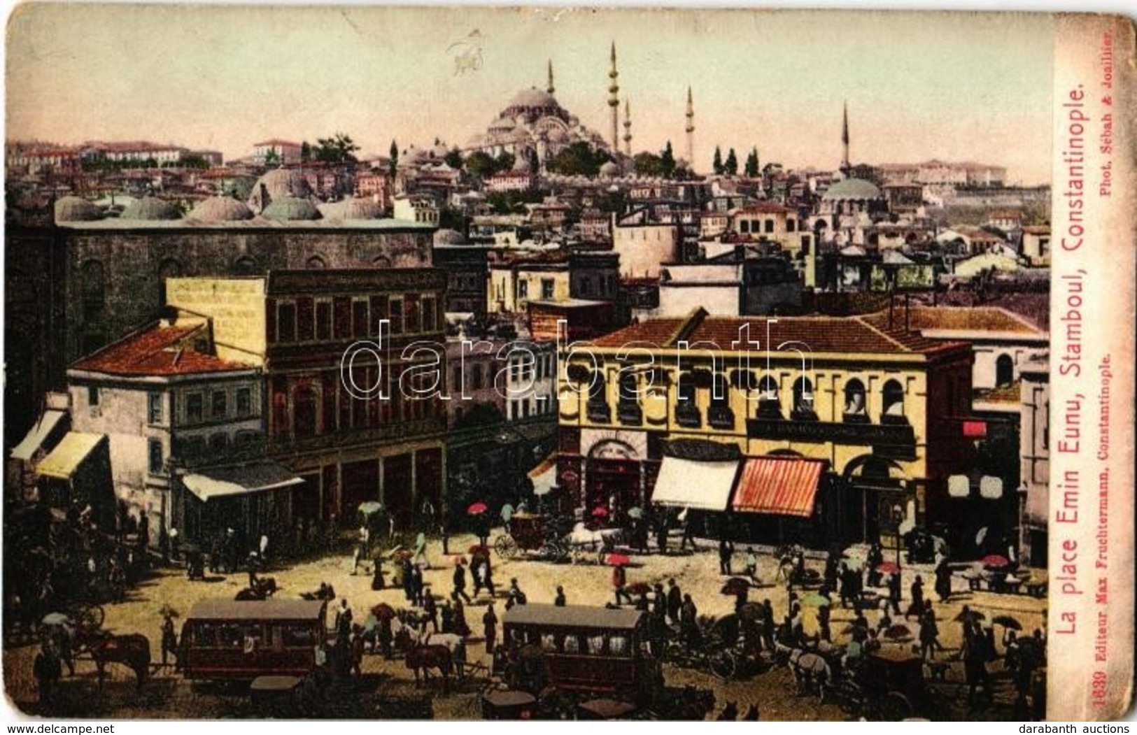 * T2/T3 Constantinople, Istanbul, Stamboul; La Place Emin Eunu / Square, Horse-drawn Carriages, Shops, Market (worn Corn - Non Classés