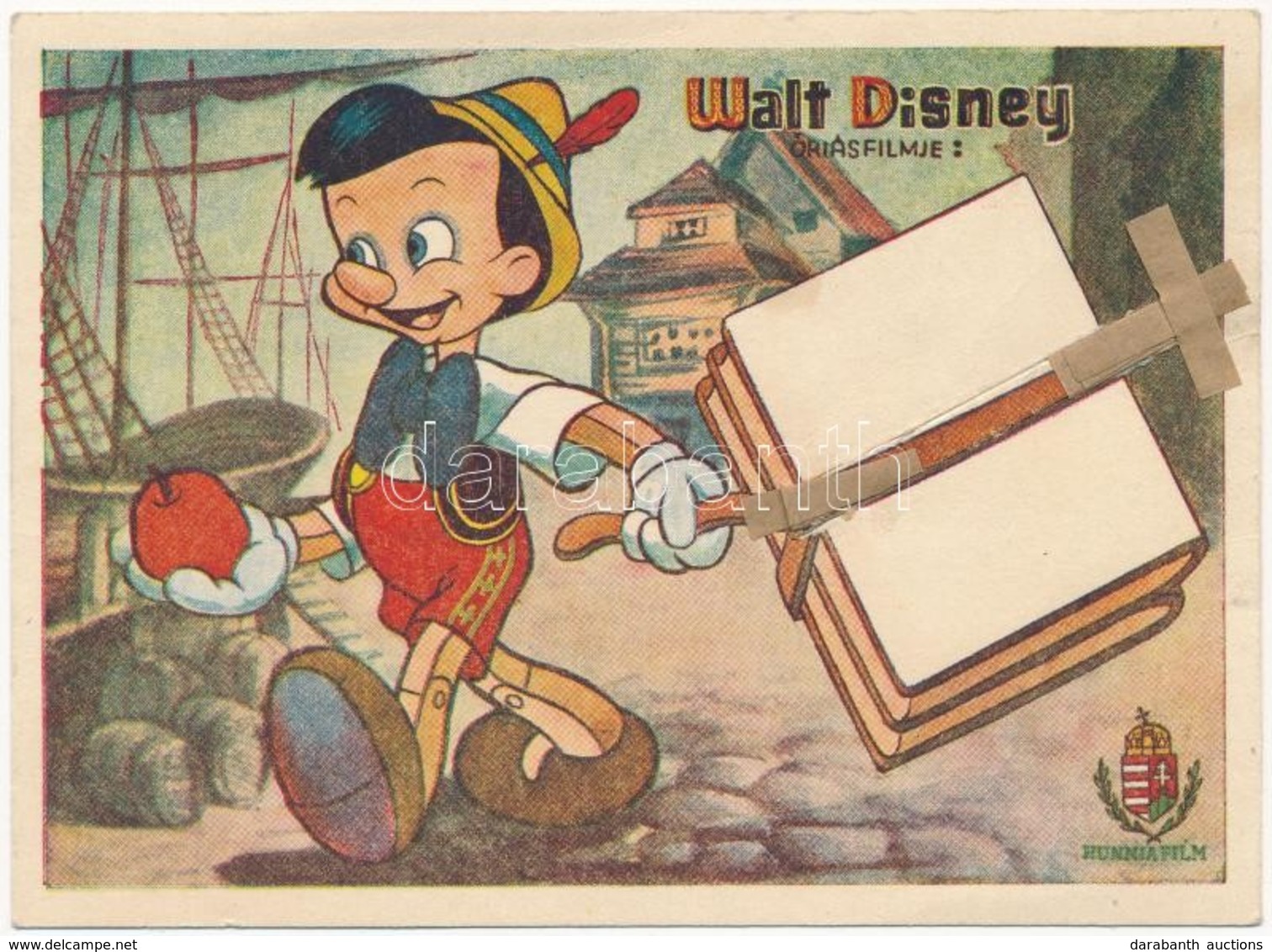 ** T3/T4 Walt Disney óriásfilm: Pinokkió. Hunniafilm Mechanikus Lap (hiányos) / Pinocchio. Hungarian Edition Mechanical  - Non Classés