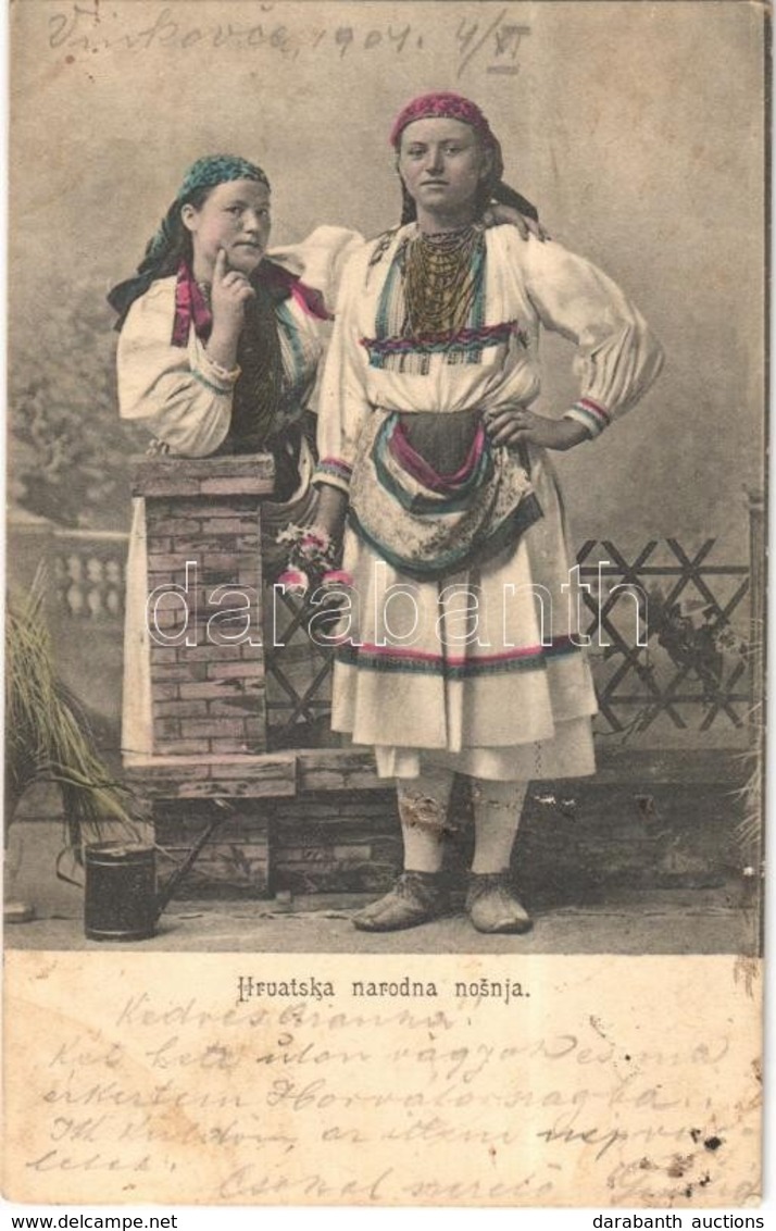 T2/T3 1904 Hrvatska Narodna Nosnja / Croatian Folklore (wet Corner) - Ohne Zuordnung