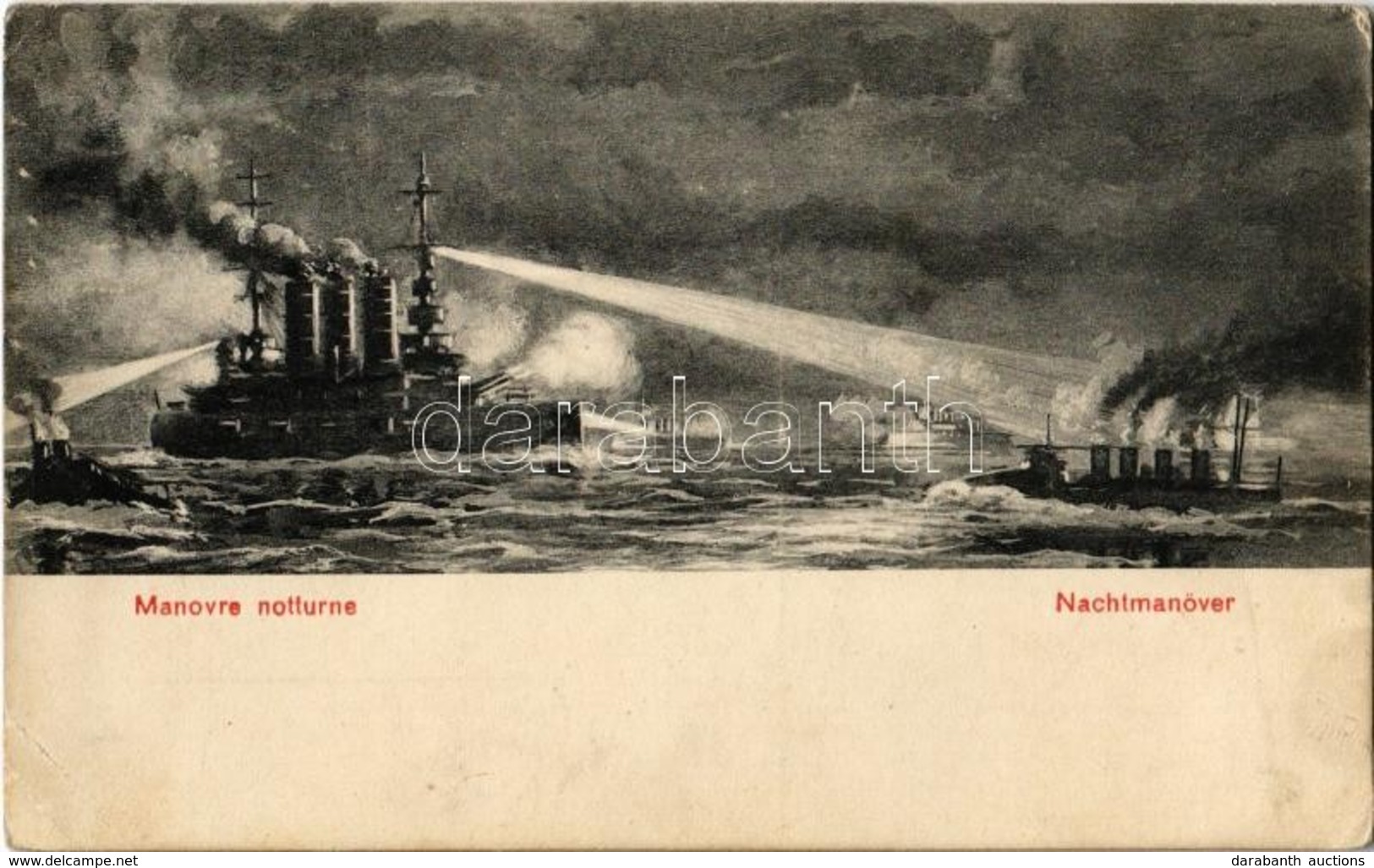 T2/T3 1910 Manovre Notturne / Nachtmanöver. Schlachtschiff Eh. Friedrich, Torpedoboot / Osztrák-Magyar Haditengerészet S - Ohne Zuordnung