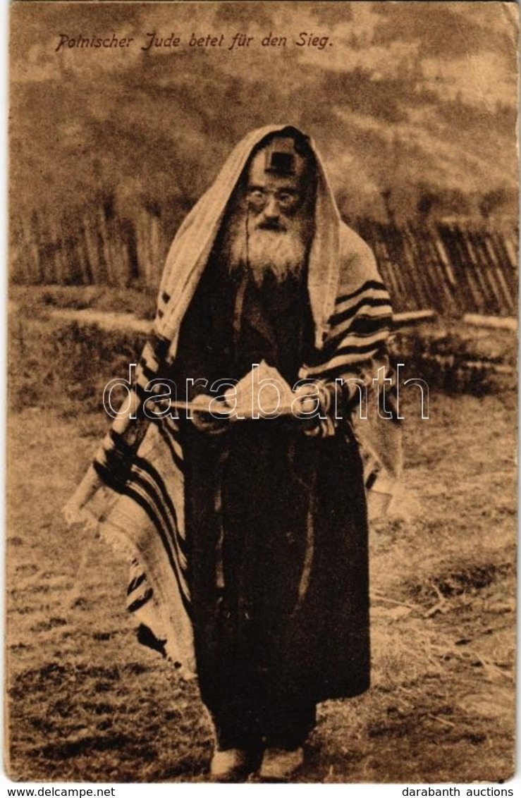 T2/T3 1916 Polnischer Jude Betet Für Den Sieg / Polish Jew Prays For Victory In WWI, Judaica (EK) - Ohne Zuordnung