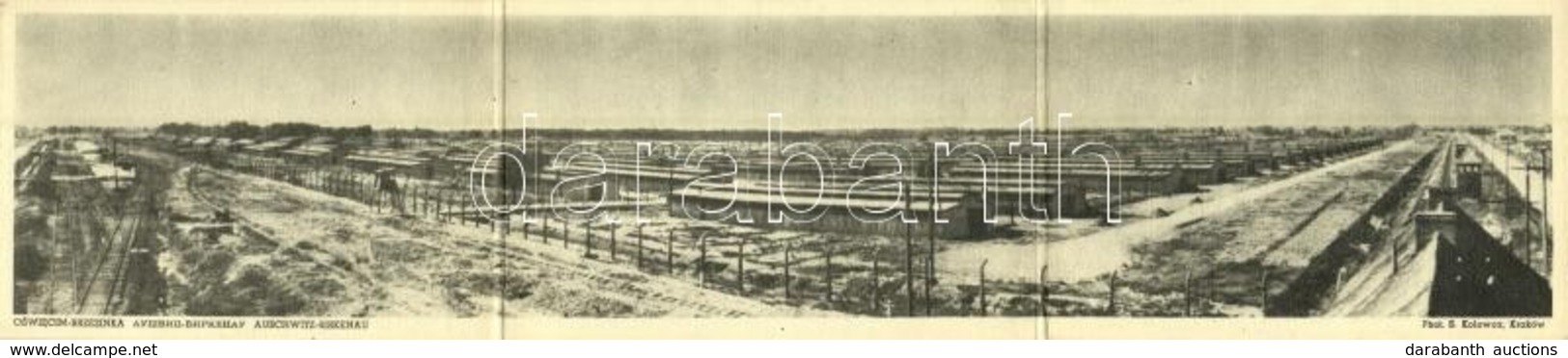 ** T2 Auschwitz-Birkenau, Oswiecim-Brzezinka; Concentration Camp In Winter. 3-tiled Folding Panoramacard. Phot. S. Kolow - Non Classés