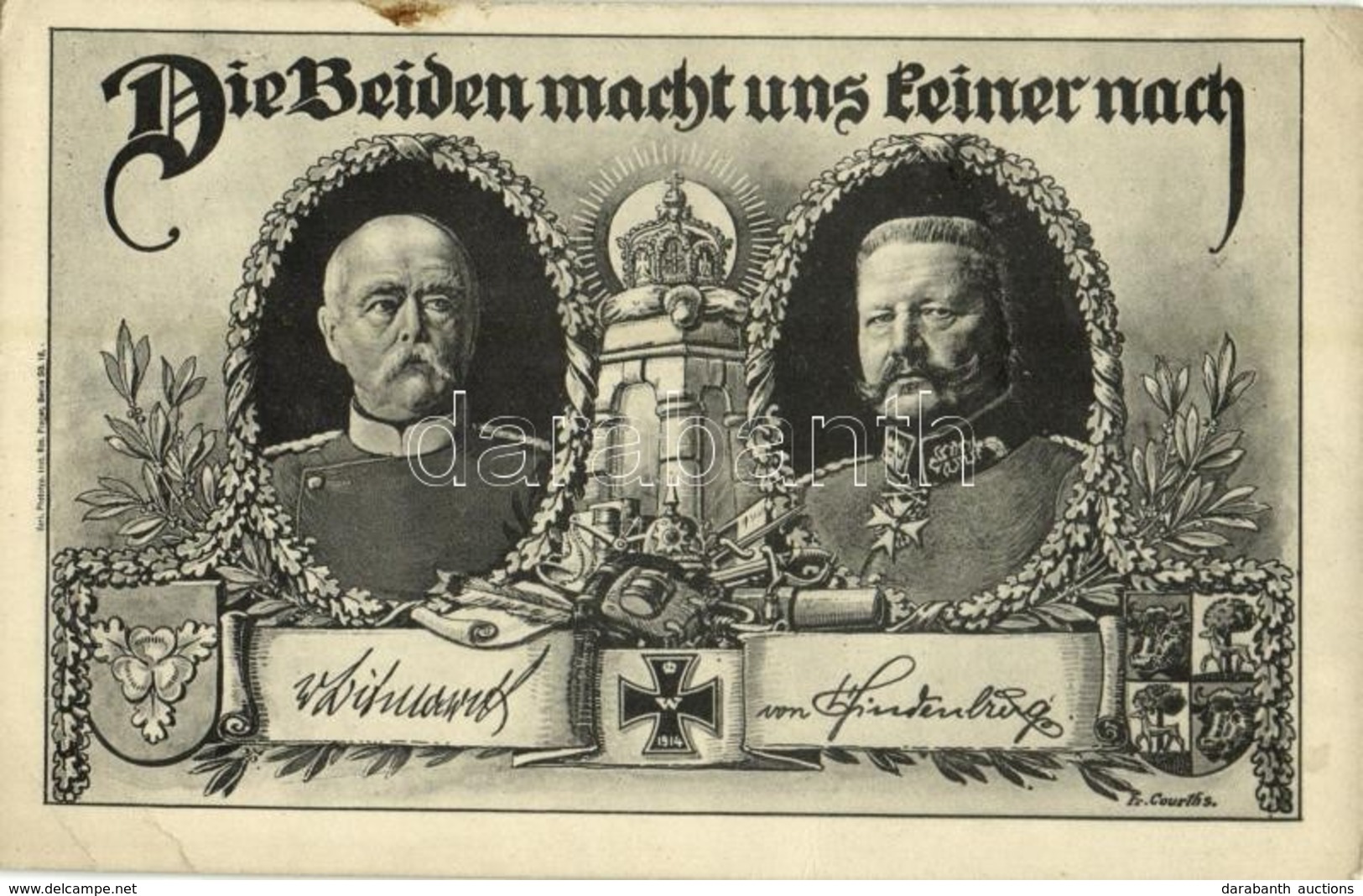 ** T2/T3 Die Beiden Macht Uns Keiner Nach / Bismarck And Hindenburg. German WWI Military Propaganda, Art Nouveau S: Fr.  - Unclassified