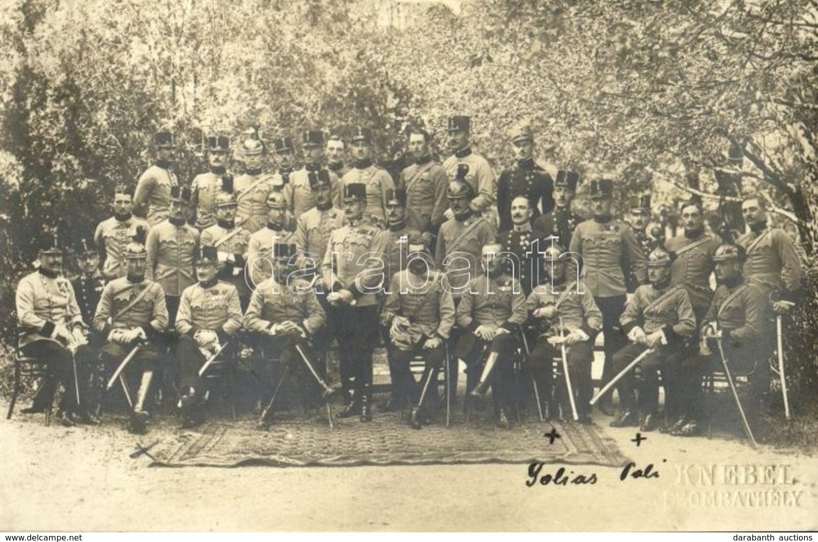 * T2 ~1910 Szombathely, Osztrák-magyar és Német Huszártisztek Csoportképe / K.u.K. (Austro-Hungarian) And German Hussar  - Non Classés