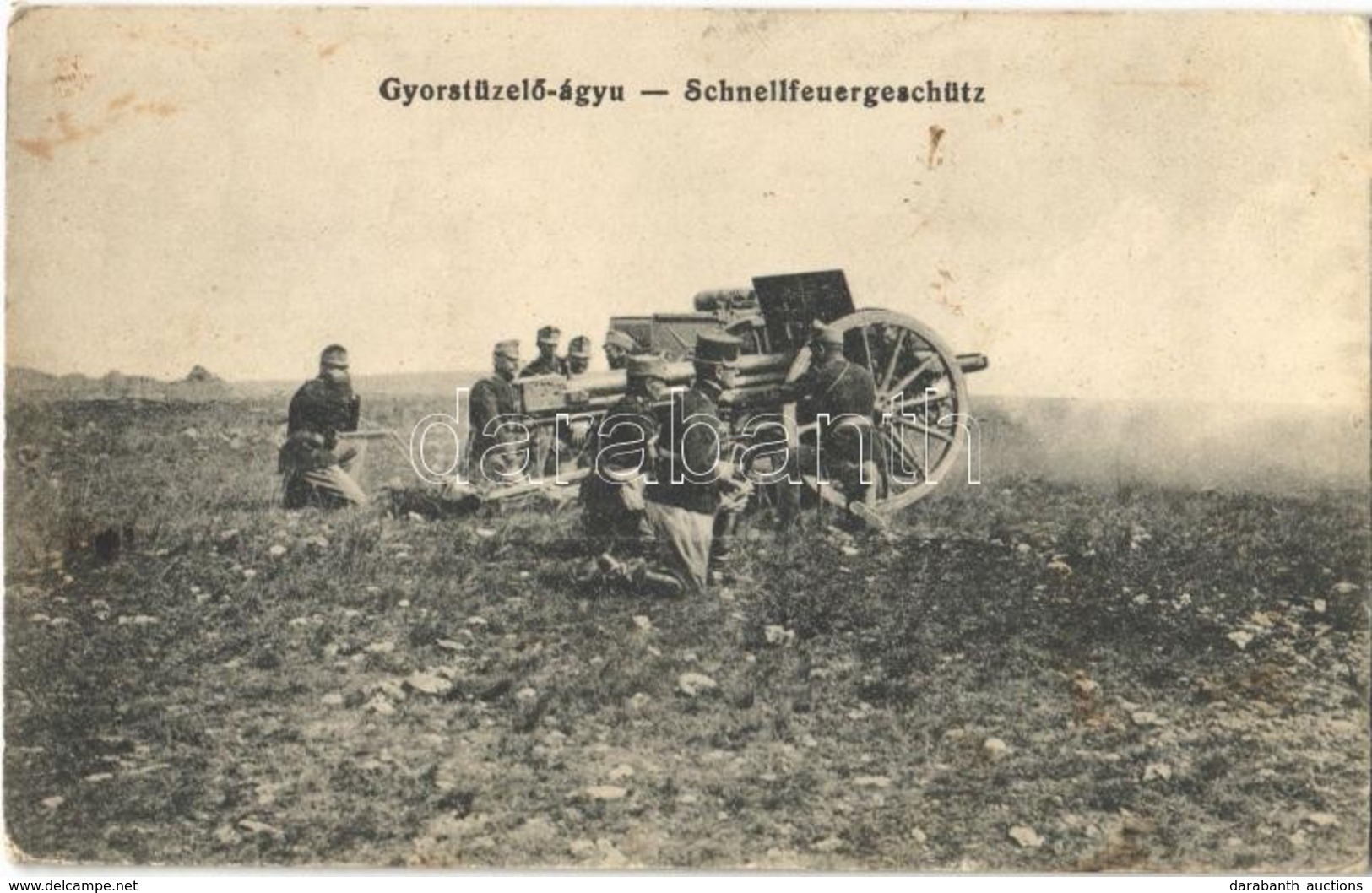 T2/T3 1914 Osztrák-magyar Katonák Gyorstüzelő ágyúval / Schnellfeuergeschütz / WWI K.u.K. Military, Sodliers With Rapid  - Unclassified