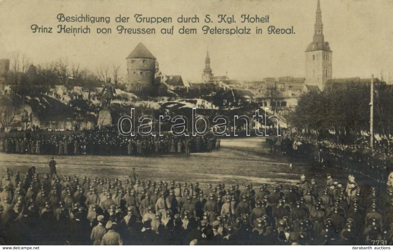 ** T2/T3 1918 Tallinn, Reval; Besichtung Der Truppen Durch S. Kgl. Hoheit Prinz Heinrich Von Preussen Auf Dem Petersplat - Non Classés