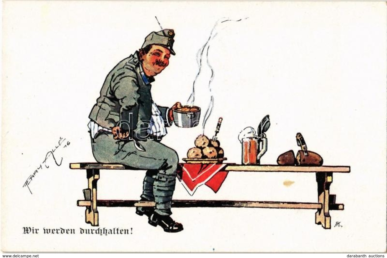 ** T2 Wir Werden Durchhalten! / K.u.K. (Austro-Hungarian) Military Art Postcard. M. Munk Wien Nr. 1110. S: Ferry Allé - Non Classés