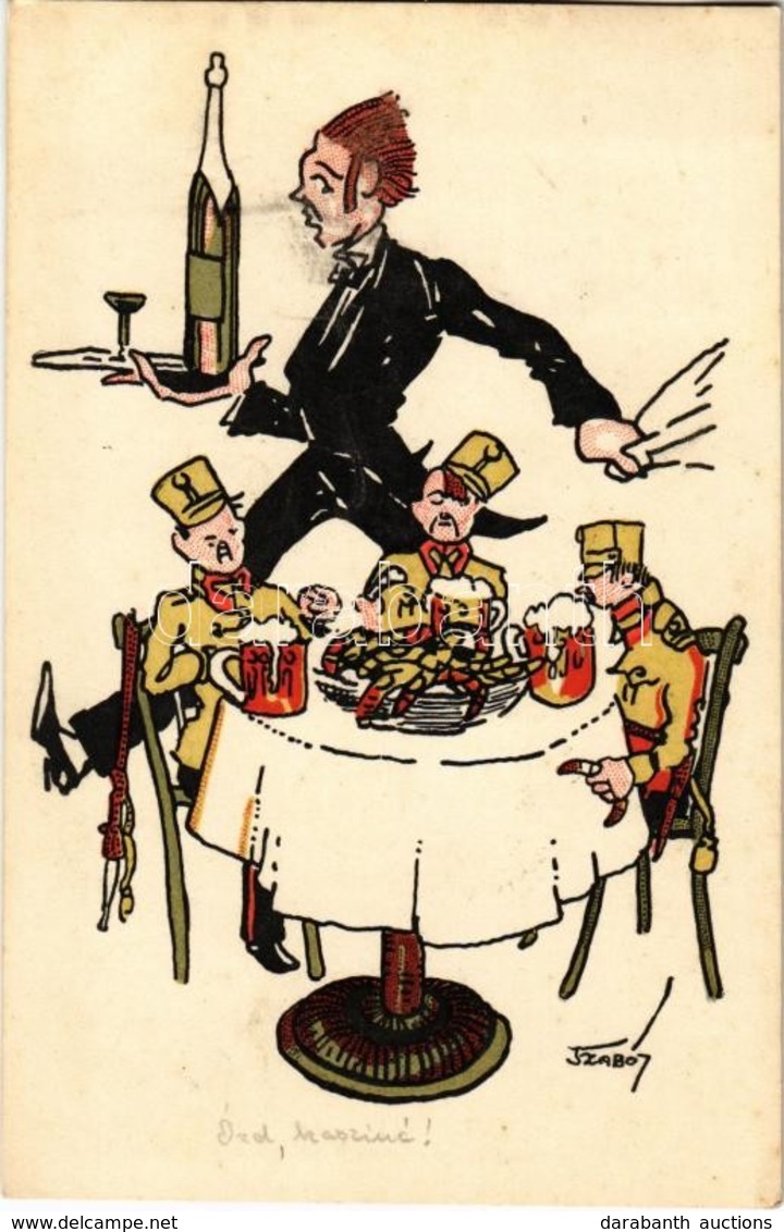 T2 1924 Humoros Honvéd Katonai Lap. Kiadja A Ludovika Akadémia Levente-köre / Hungarian Military Humor Art Postcard S: S - Non Classés