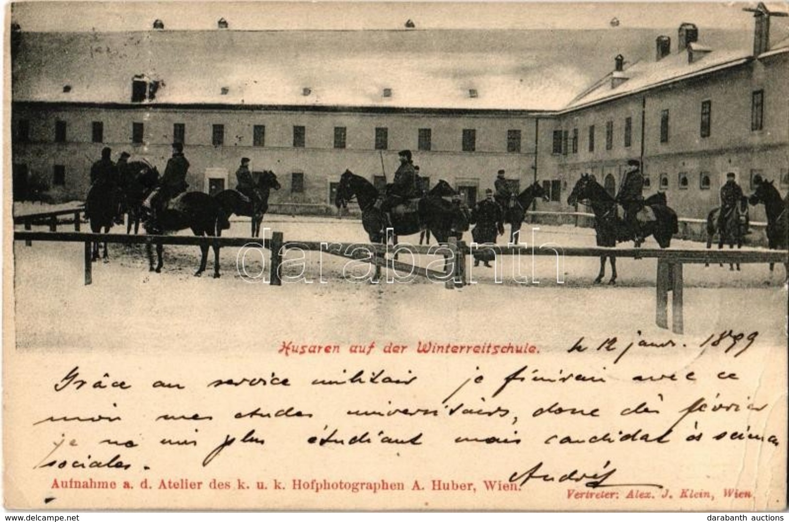 T2/T3 1899 (Vorläufer!) Husaren Auf Der Winterreitschule / K.u.K. (Austro-Hungarian) Cavalrymen In The Winter Riding Sch - Non Classés