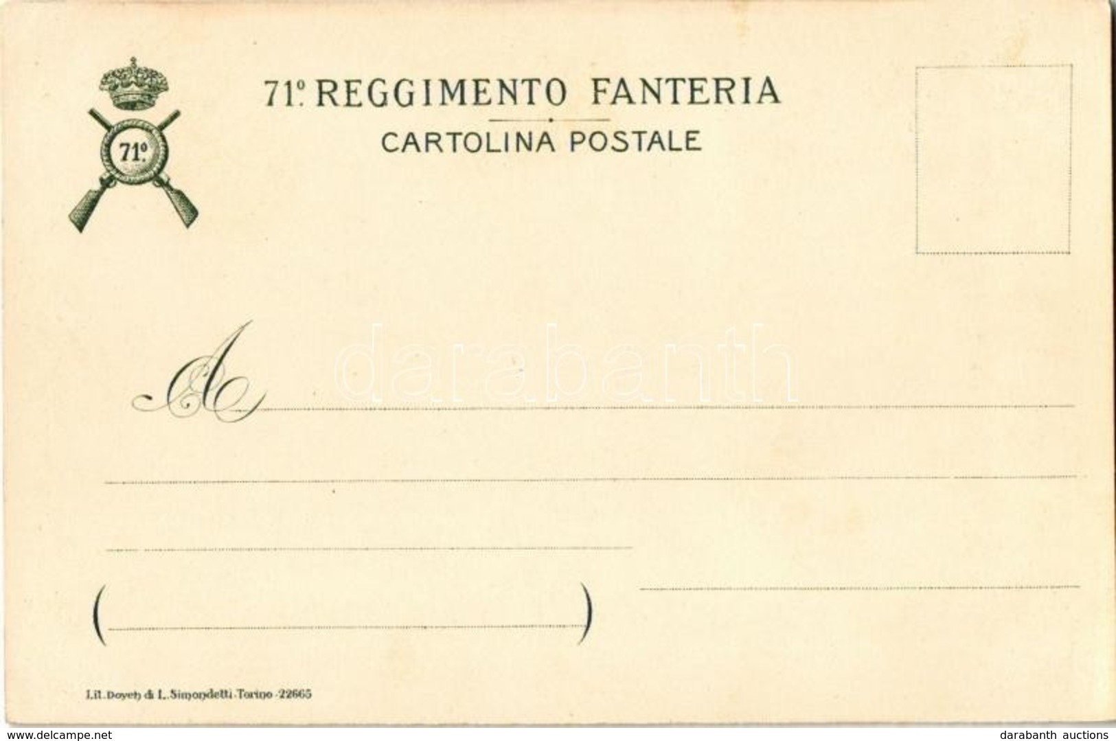 * T1 No. 71. Reggimento Fanteria Cartolina Postale / K.u.K. 71 Infantry Regiment Military Field Postcard + Memorial Stam - Non Classés