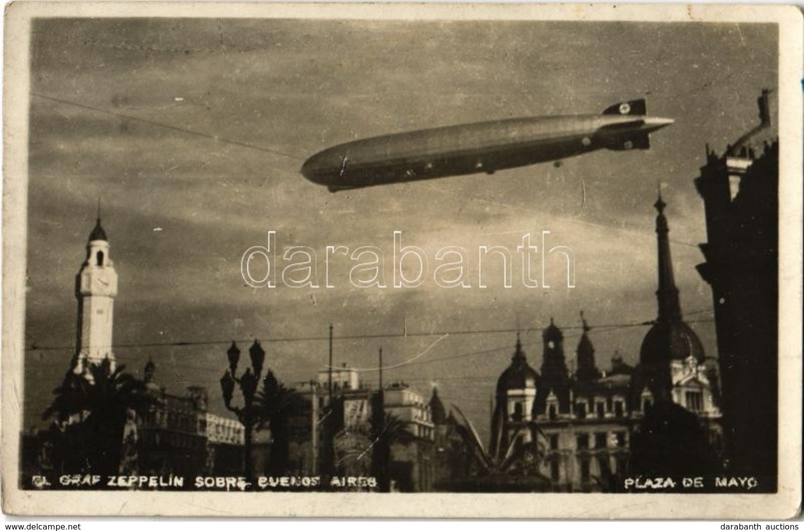 * T2 1934 Graf Zeppelin Sobre Buenos Aires, Plaza De Mayo / Graf Zeppelin Airship Over Buenos Aires. Photo - Ohne Zuordnung